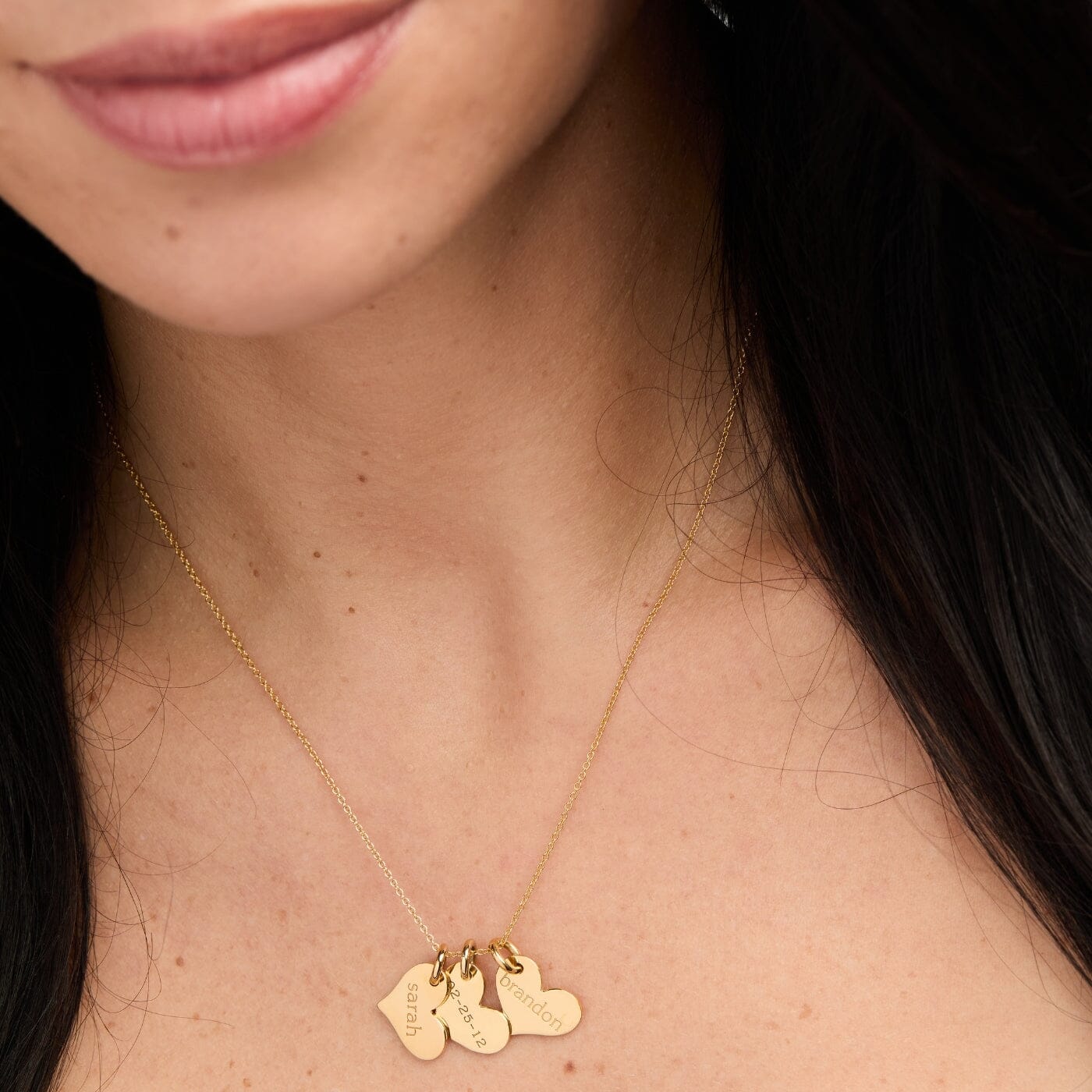 Heart Tag Necklace - 3 Tags