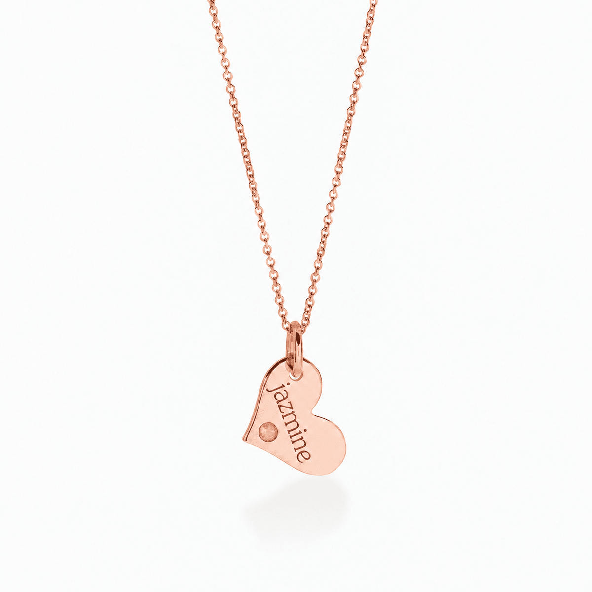 Heart Tag Necklace with Birthstone