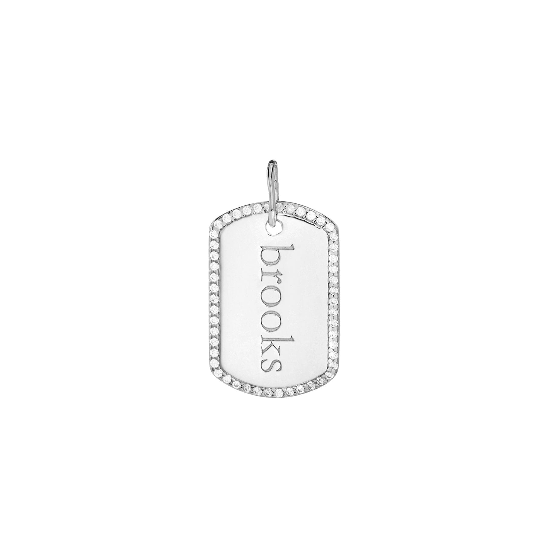 Pavé Large Dog Tag