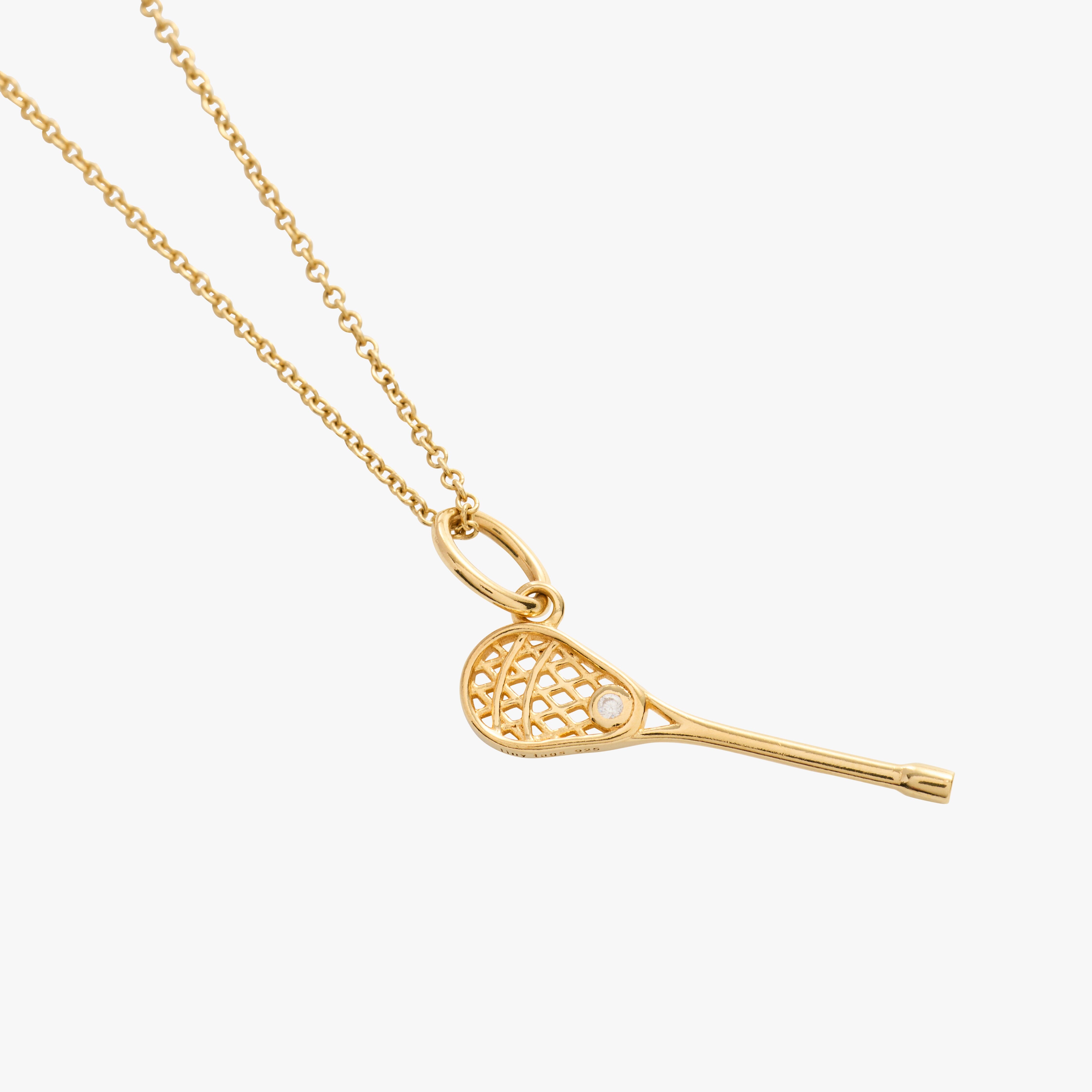 Lacrosse Charm Necklace
