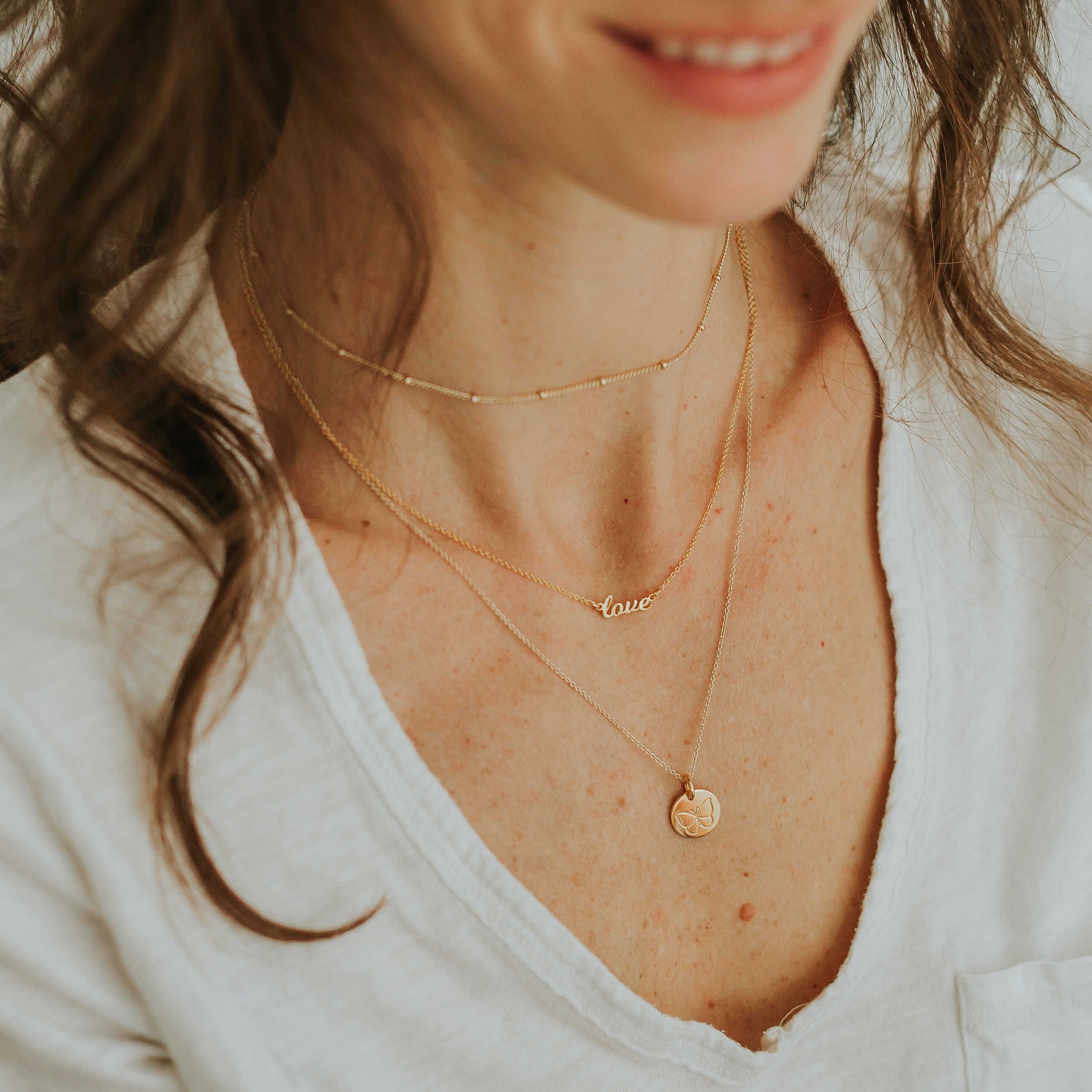 Script Love Nameplate Necklace