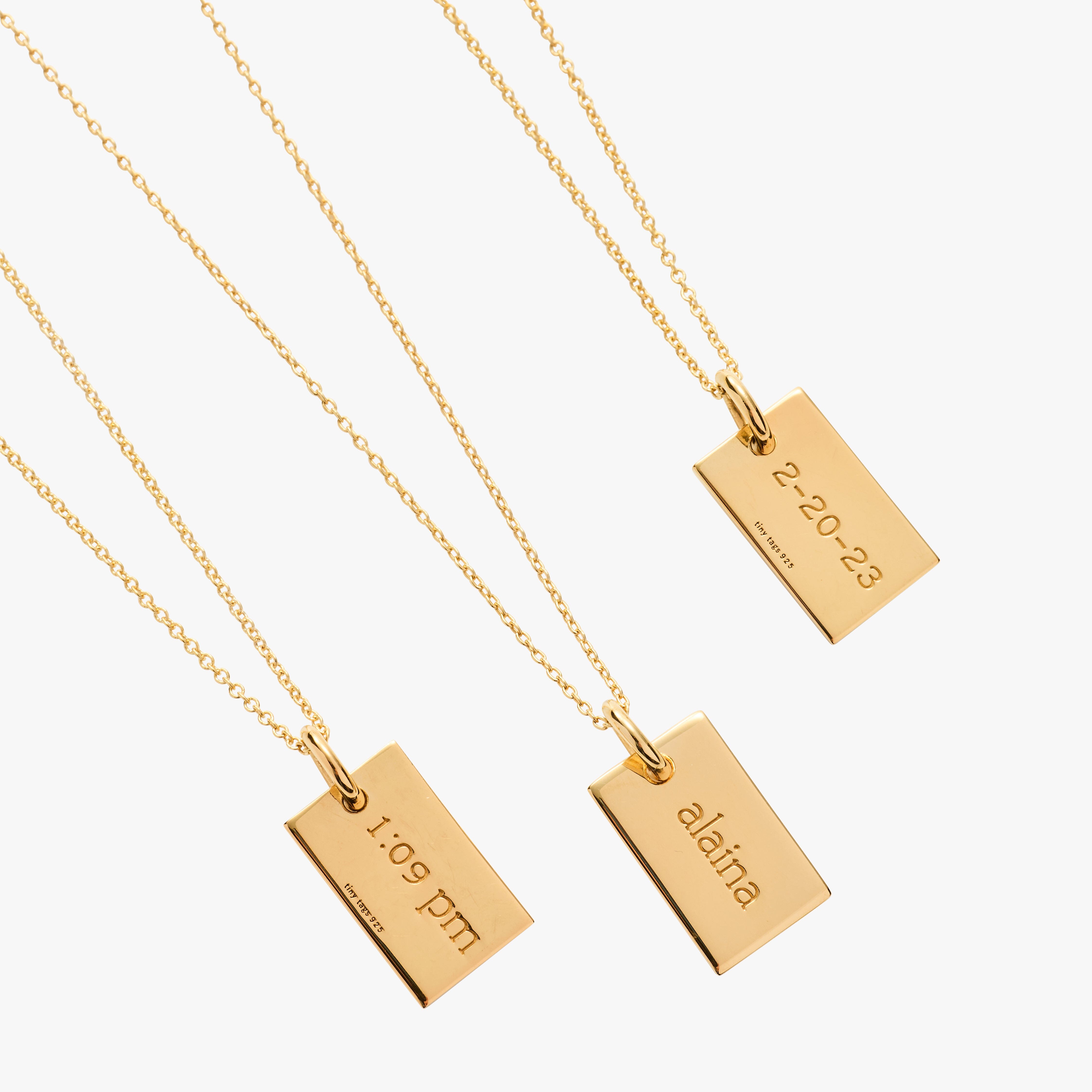 Mini Dog Tag Necklace - 3 Tags