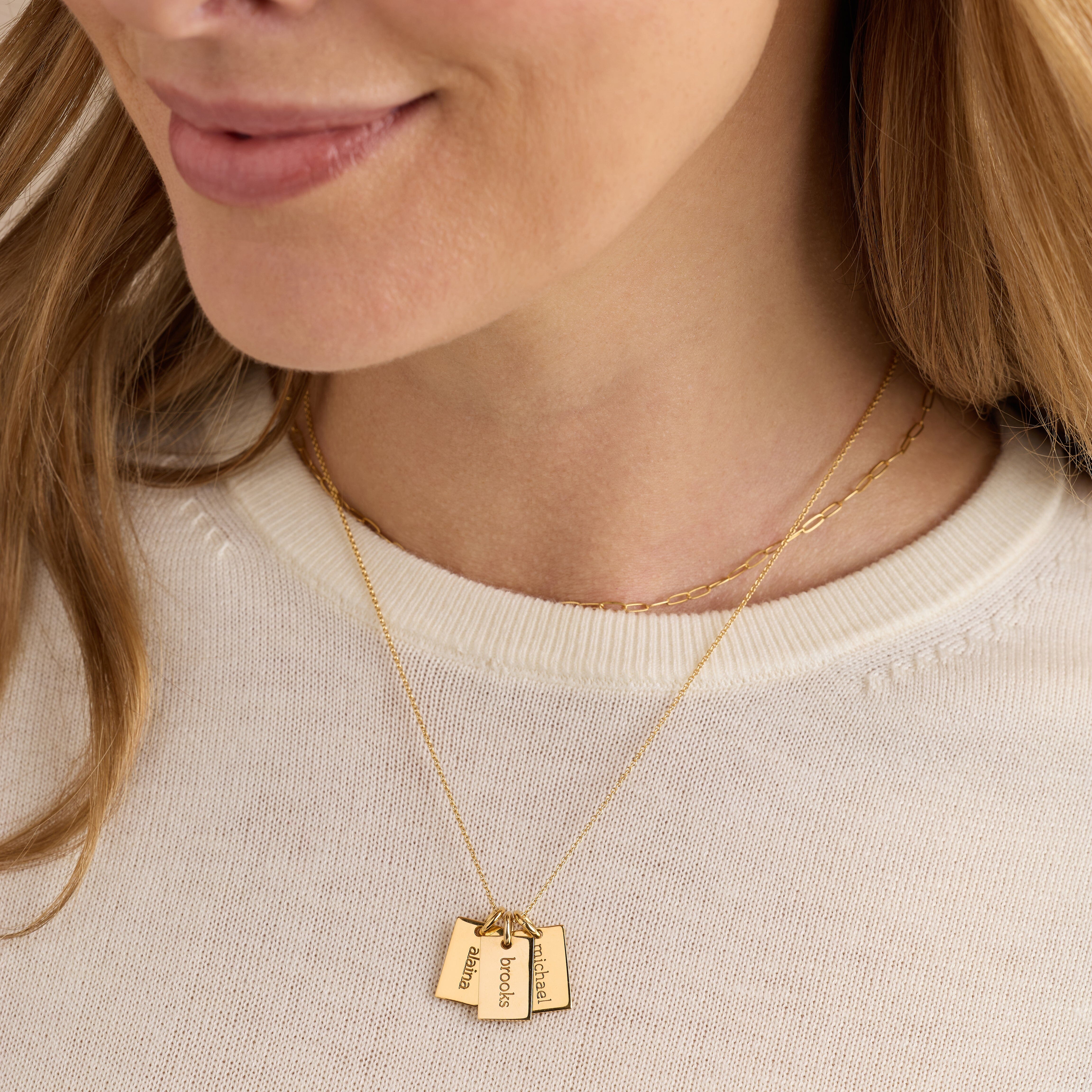 Mini Dog Tag Necklace - 3 Tags