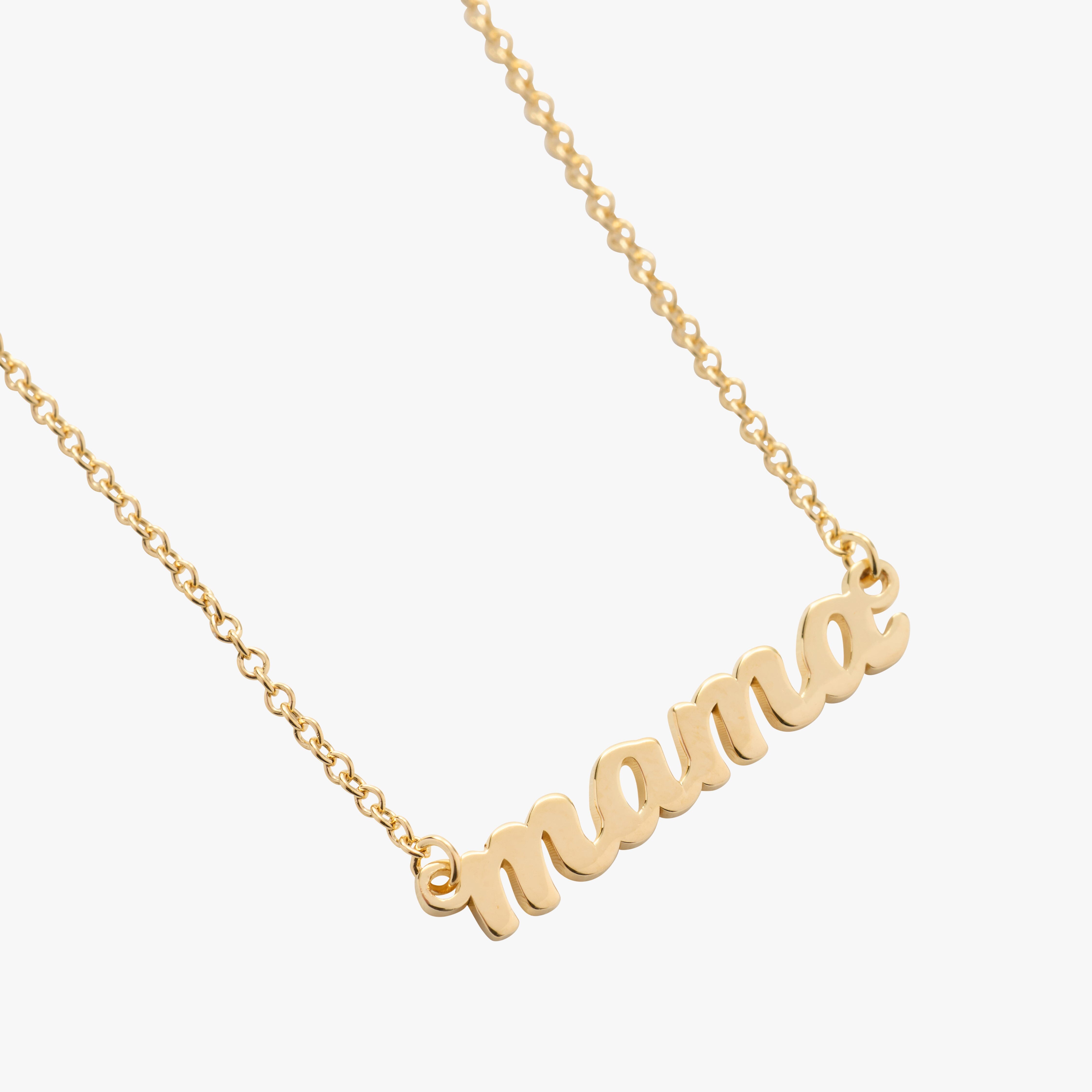 Script Mama Nameplate Necklace