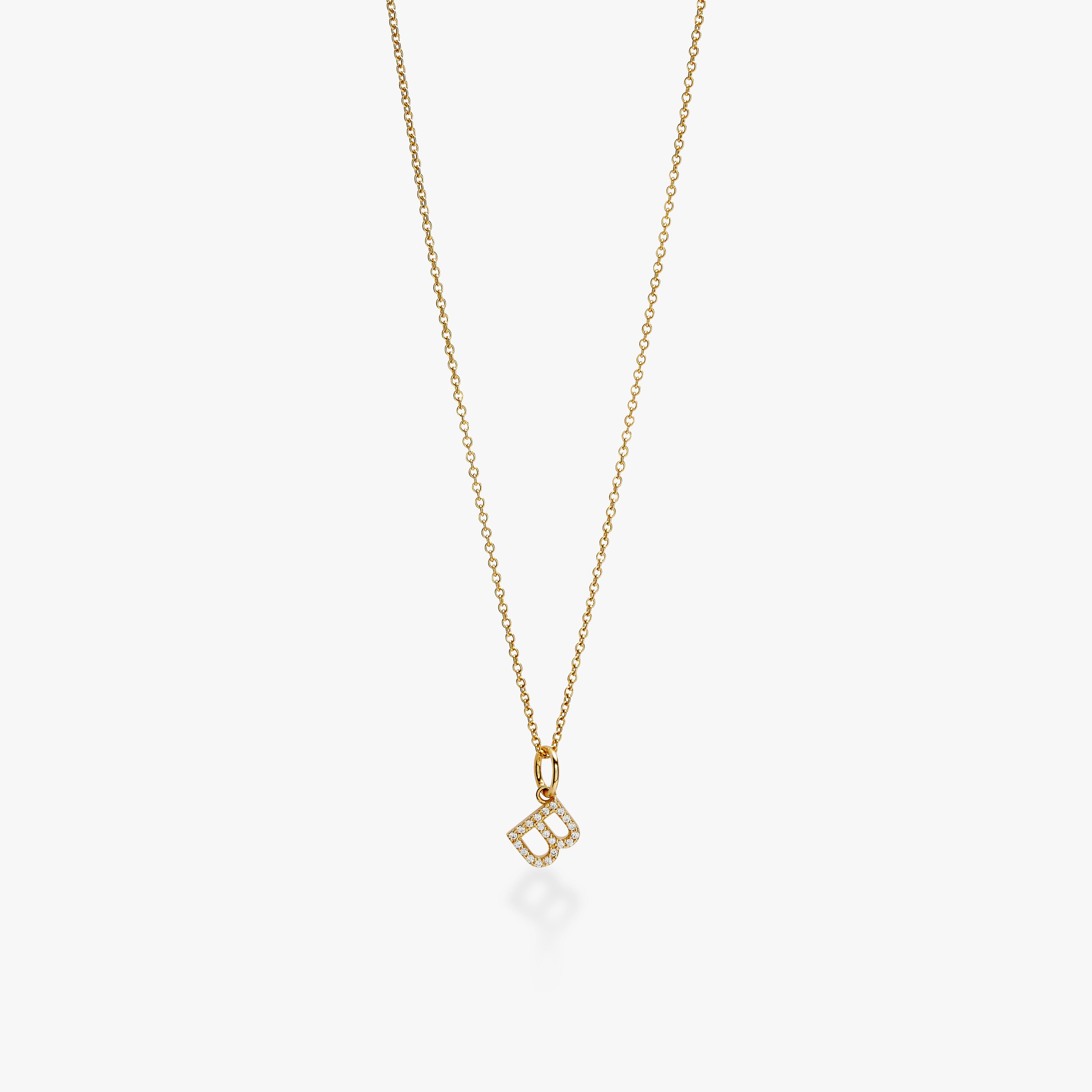 Mini Pavé Initial Charm Necklace