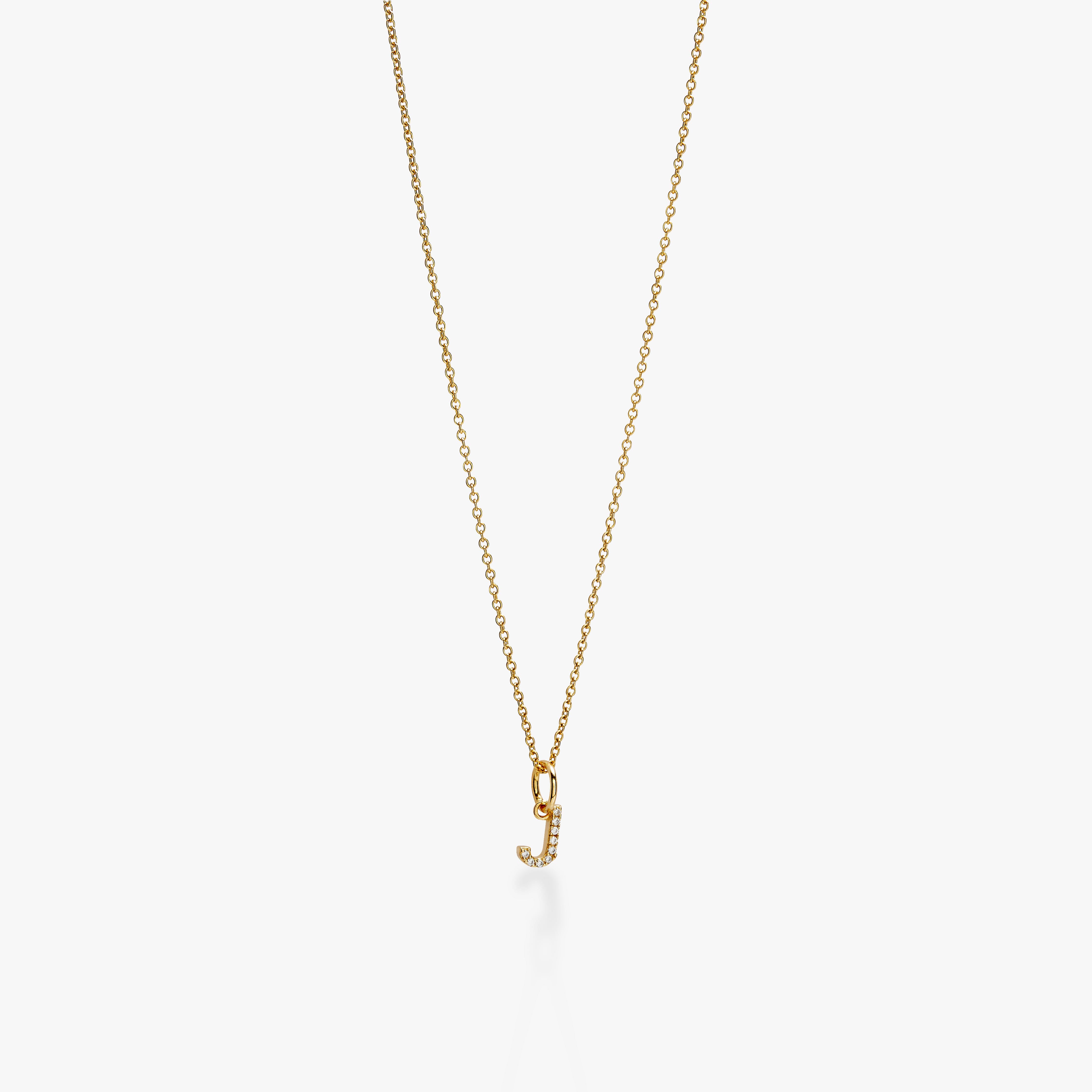 Mini Pavé Initial Charm Necklace