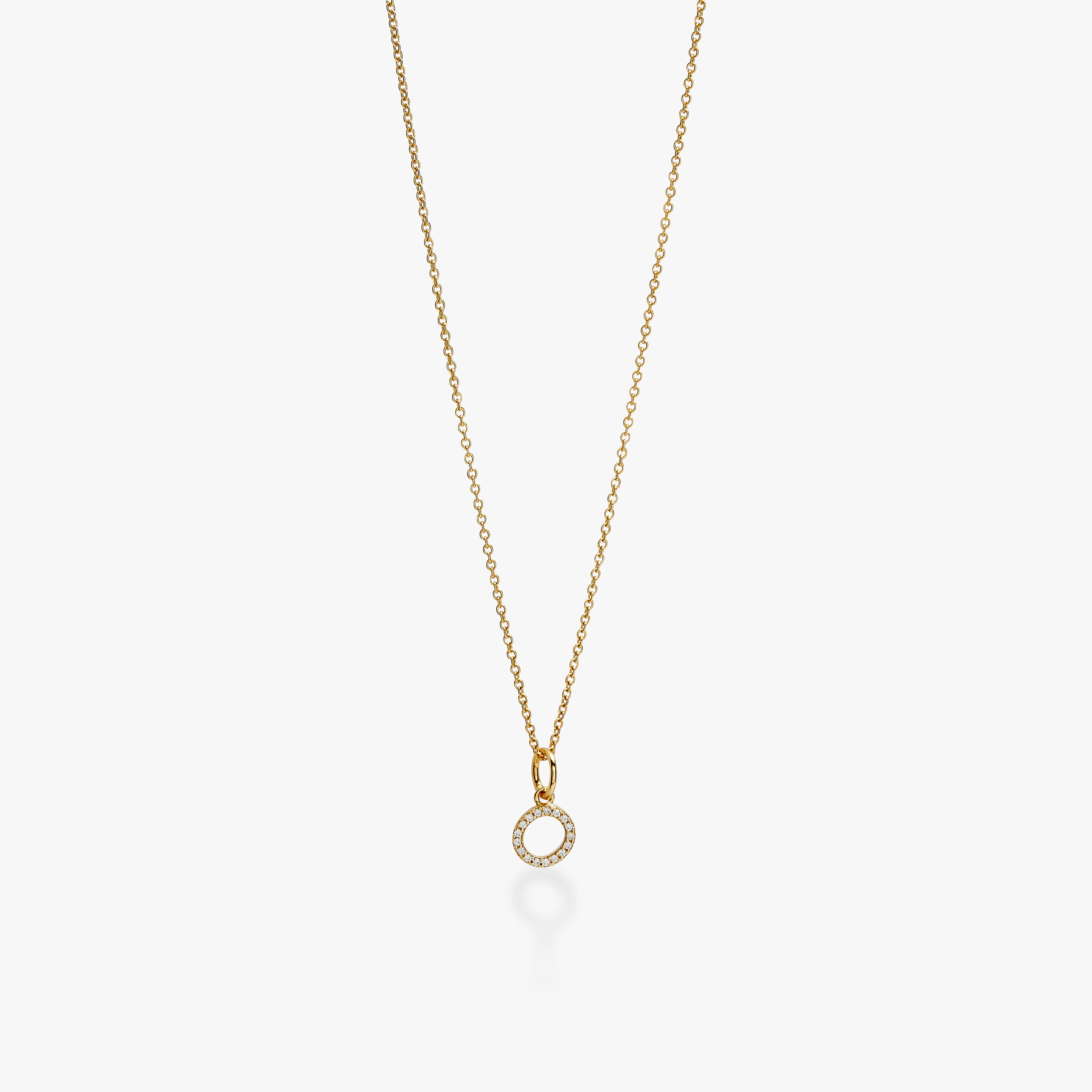 Mini Pavé Initial Charm Necklace