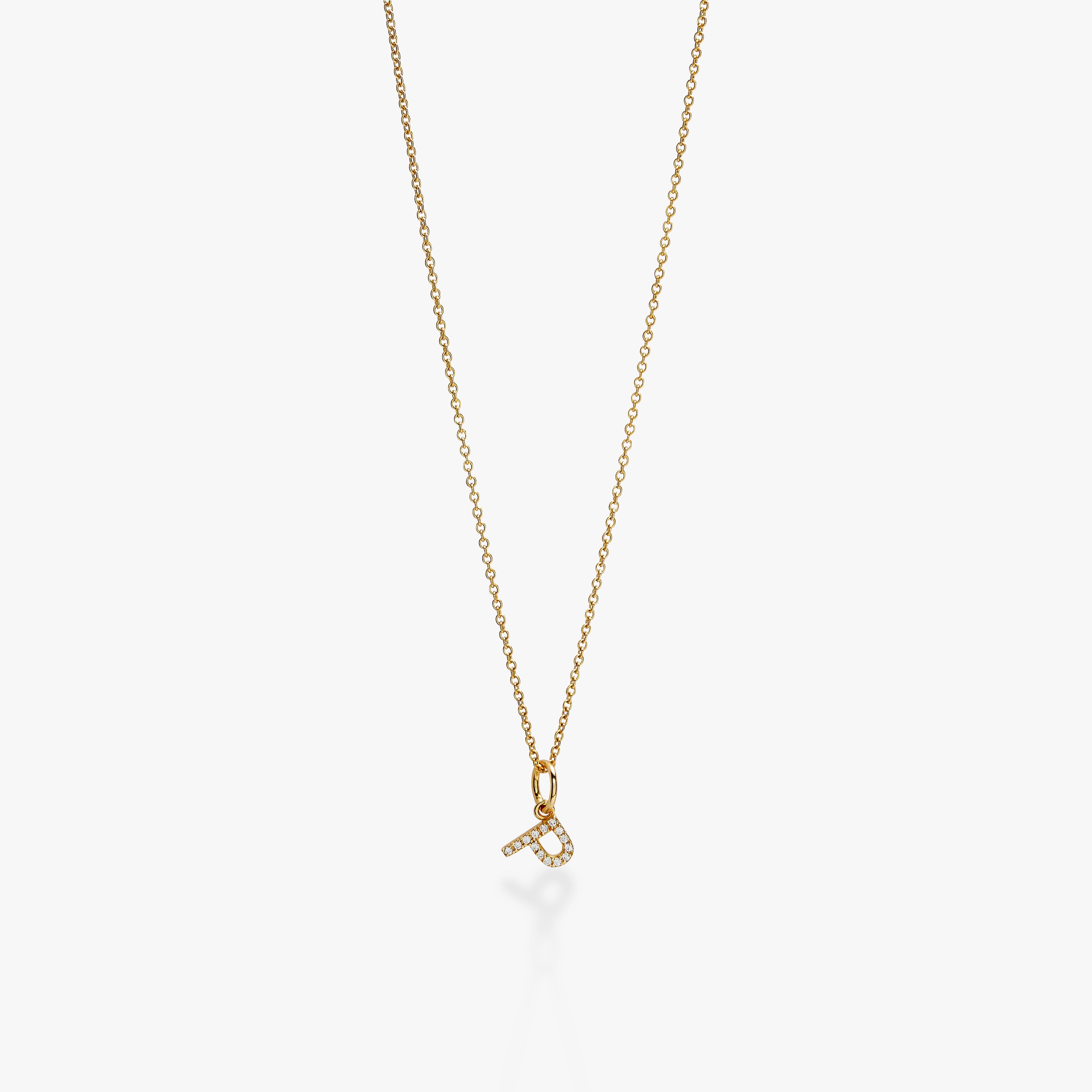 Mini Pavé Initial Charm Necklace