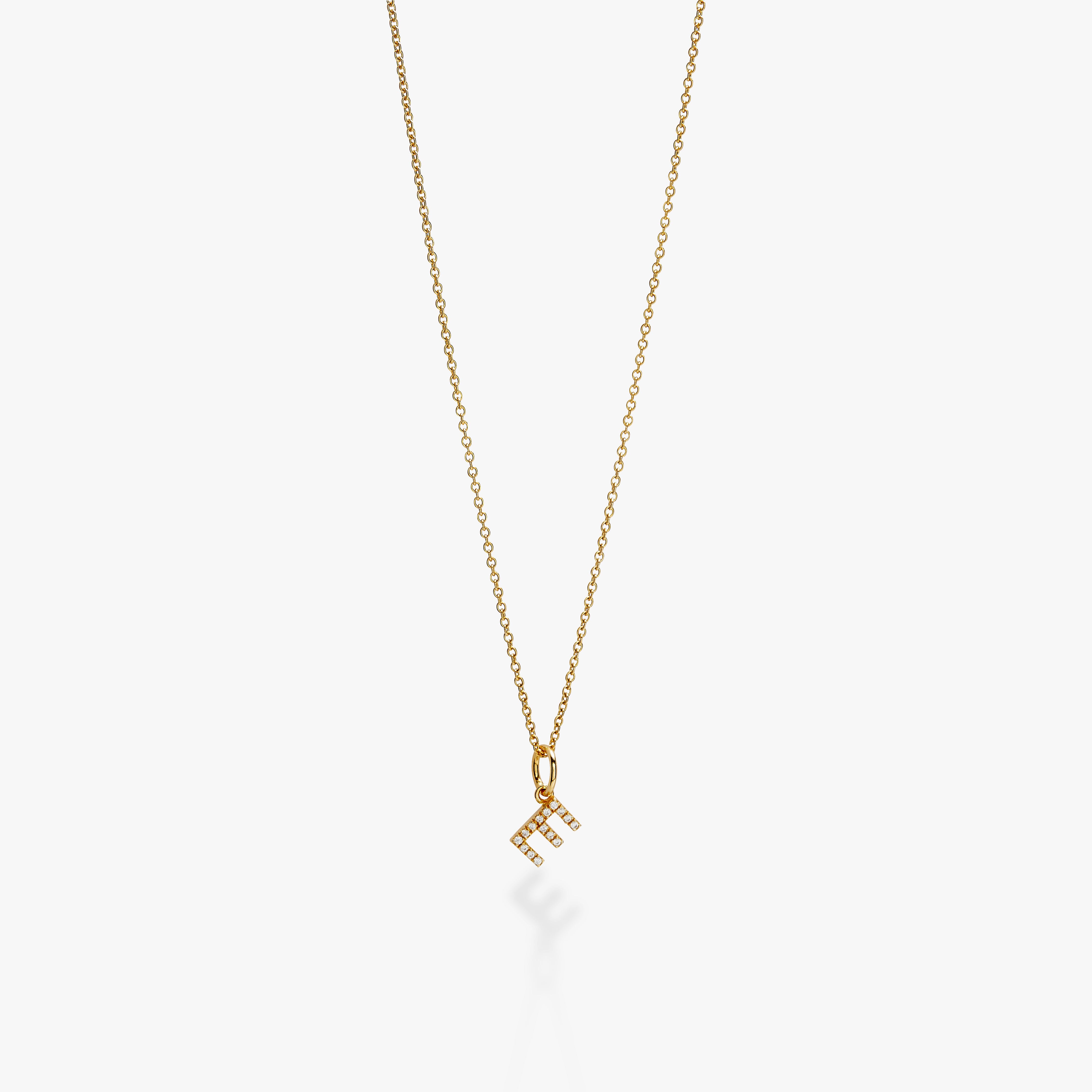 Mini Pavé Initial Charm Necklace