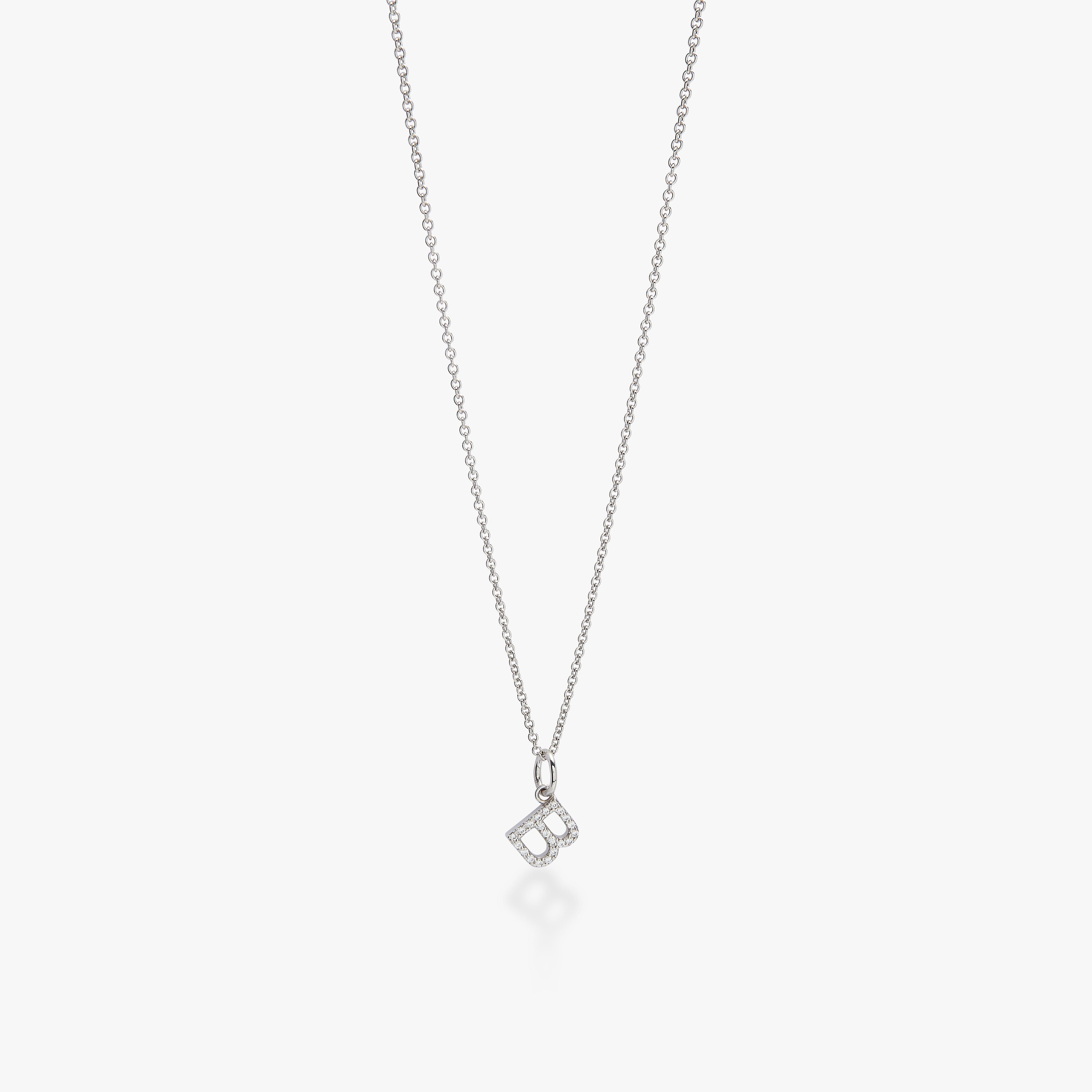 Mini Pavé Initial Charm Necklace