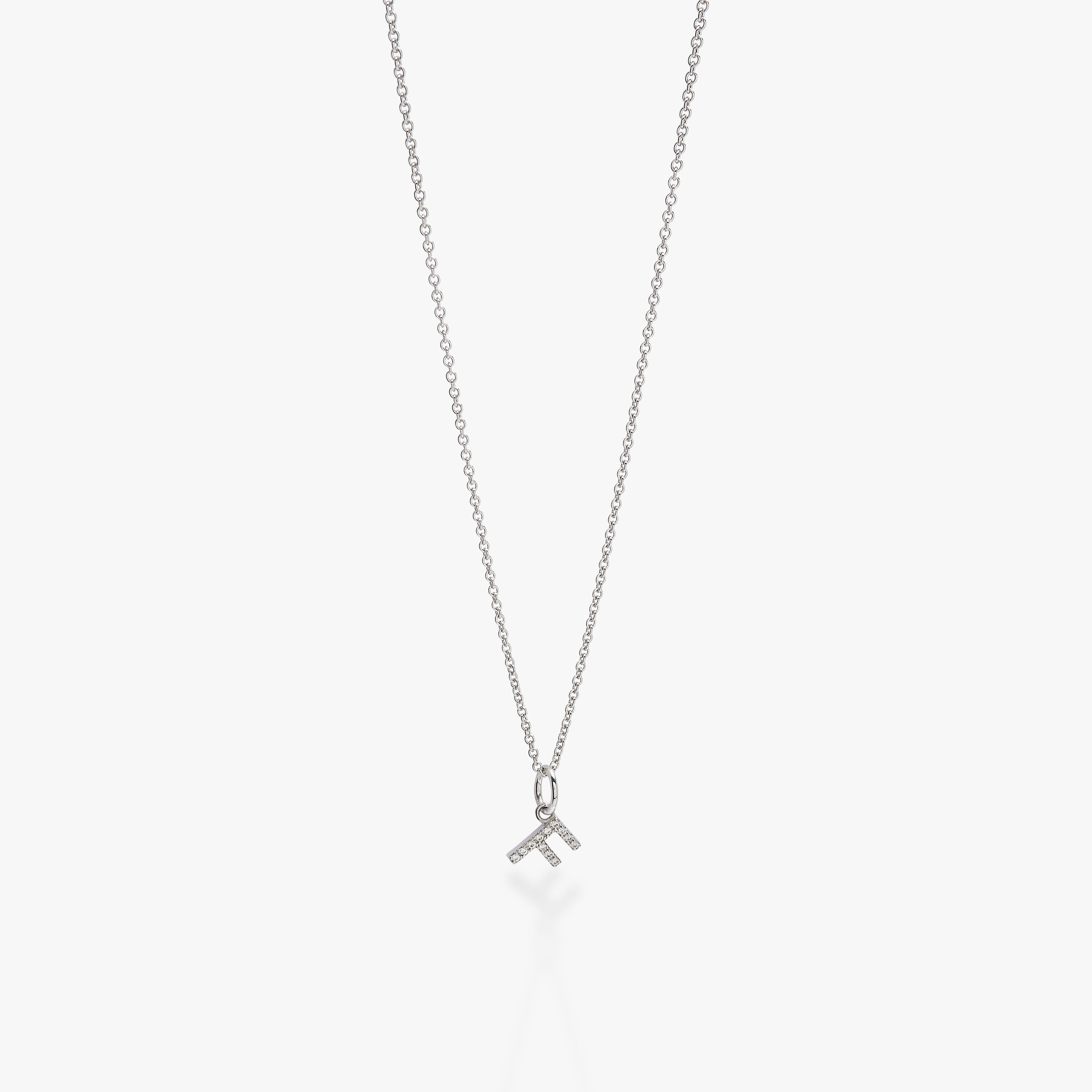 Mini Pavé Initial Charm Necklace
