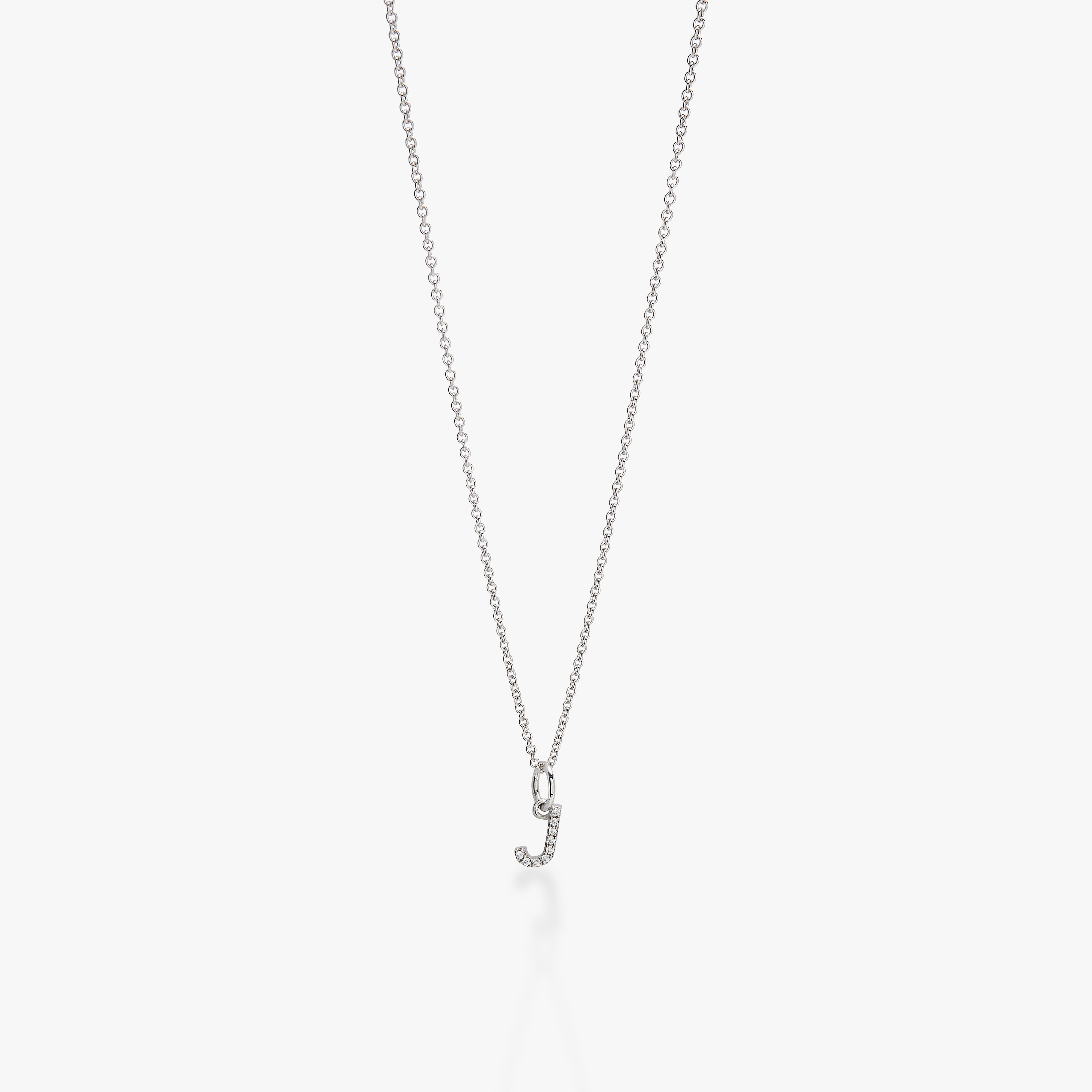 Mini Pavé Initial Charm Necklace