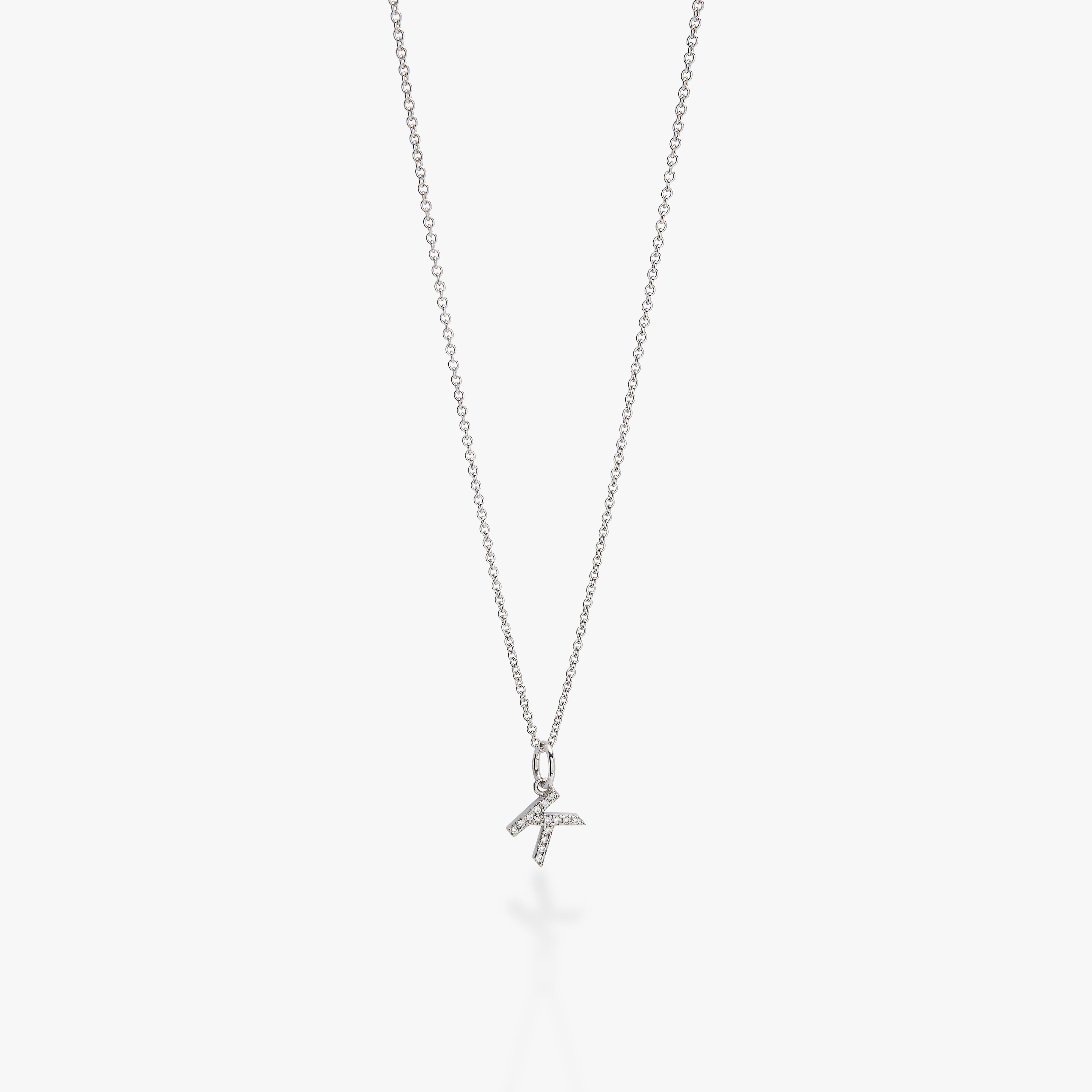 Mini Pavé Initial Charm Necklace