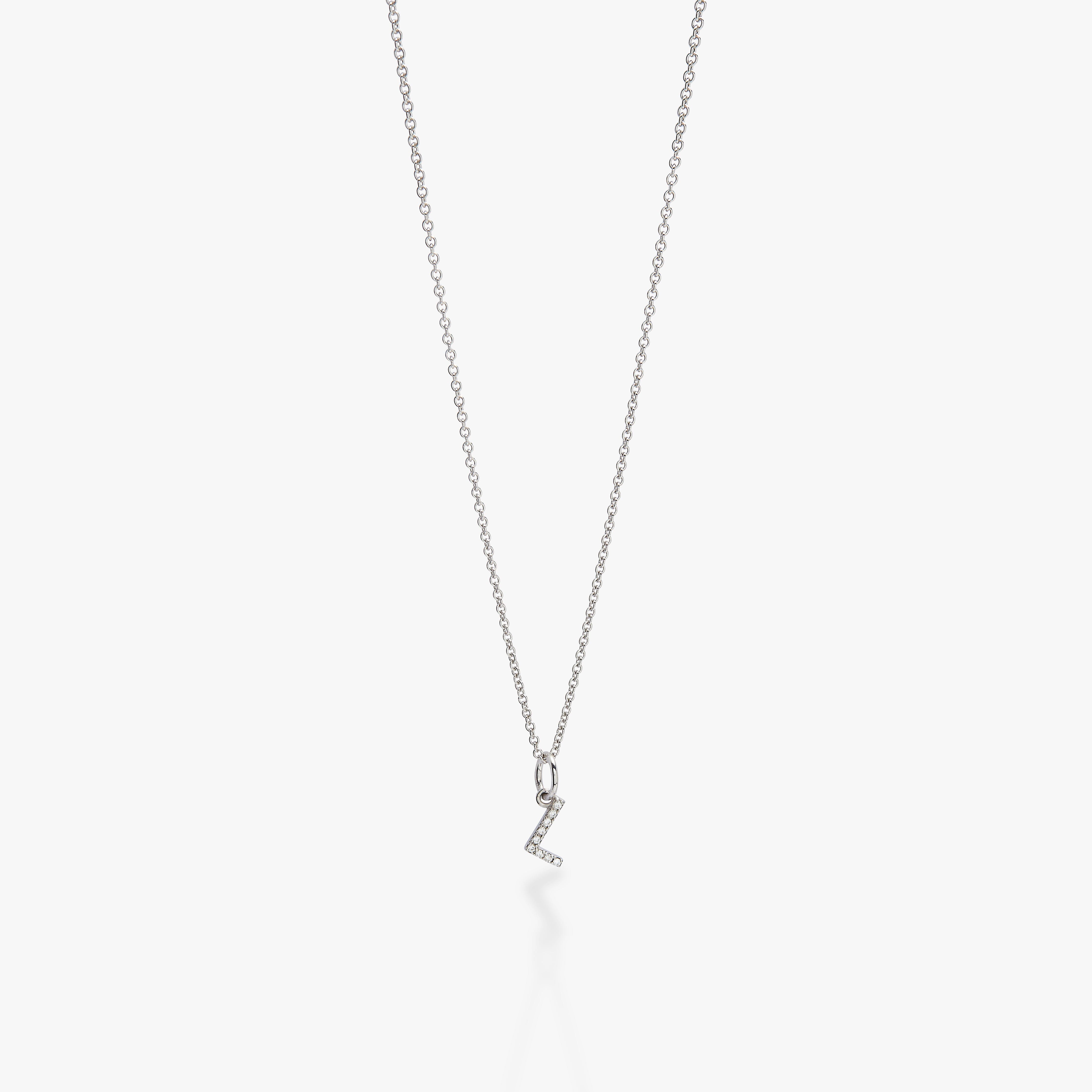 Mini Pavé Initial Charm Necklace