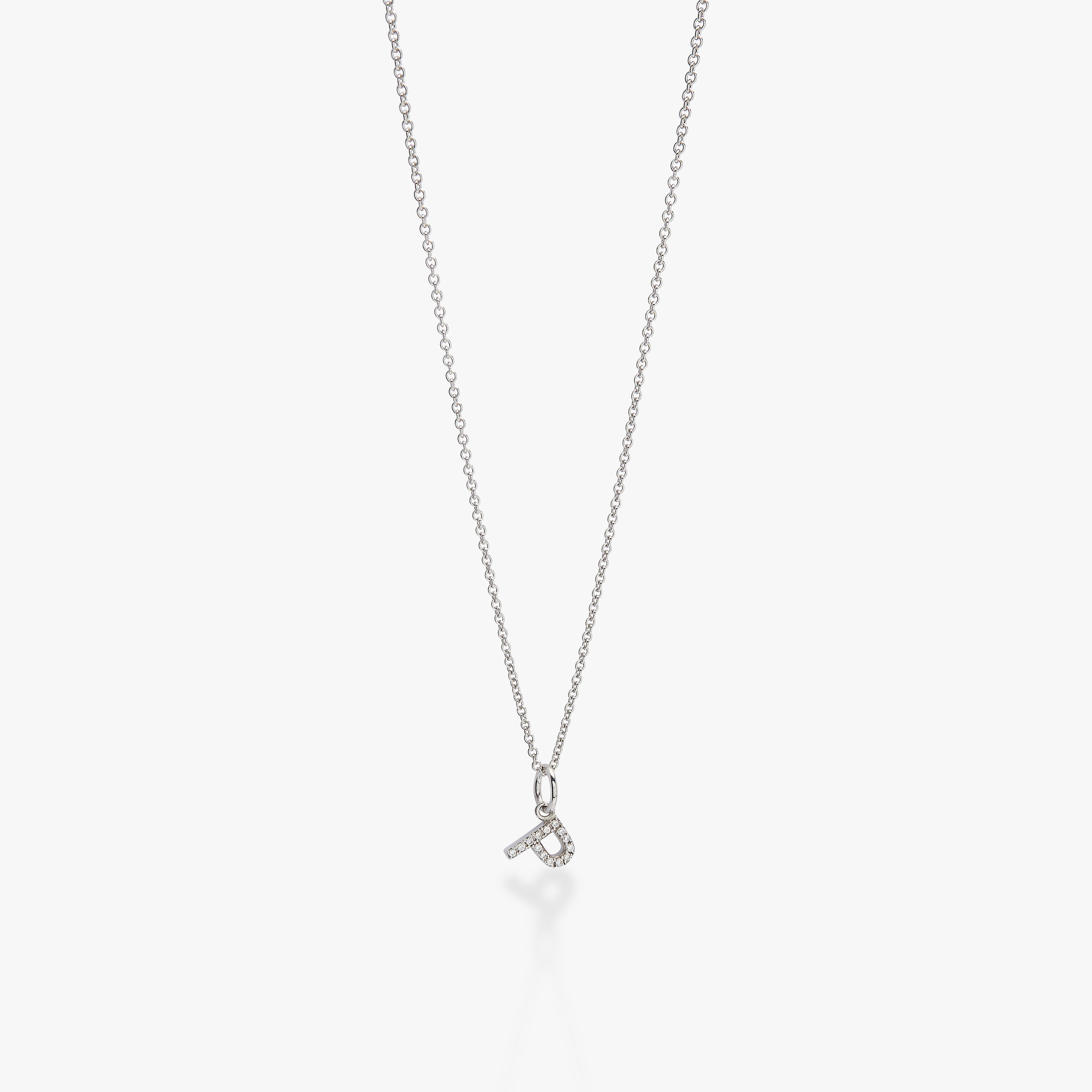 Mini Pavé Initial Charm Necklace