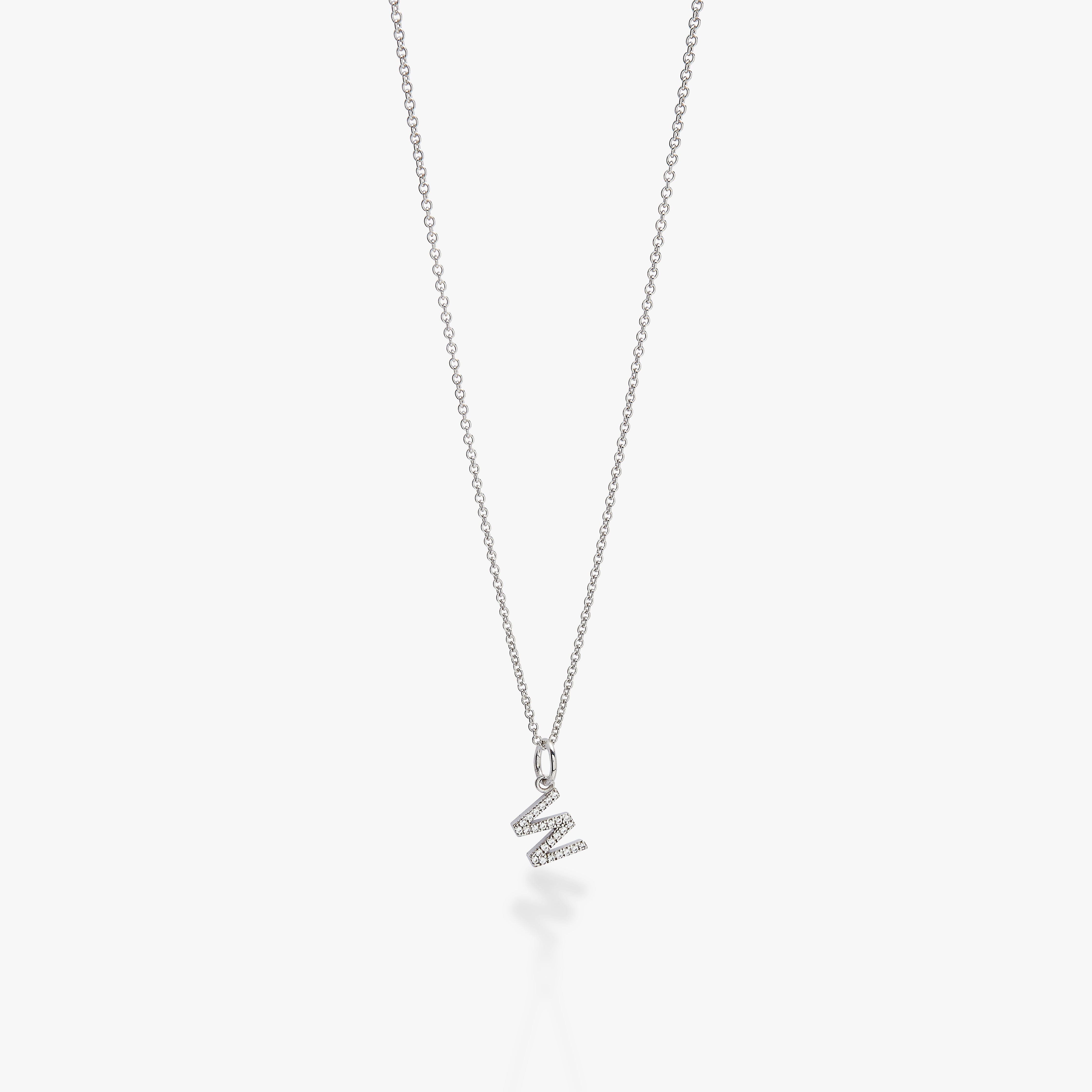 Mini Pavé Initial Charm Necklace