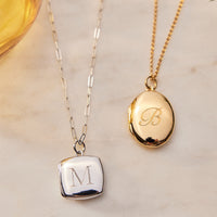 square and oval personalized locket necklaces by tiny tags