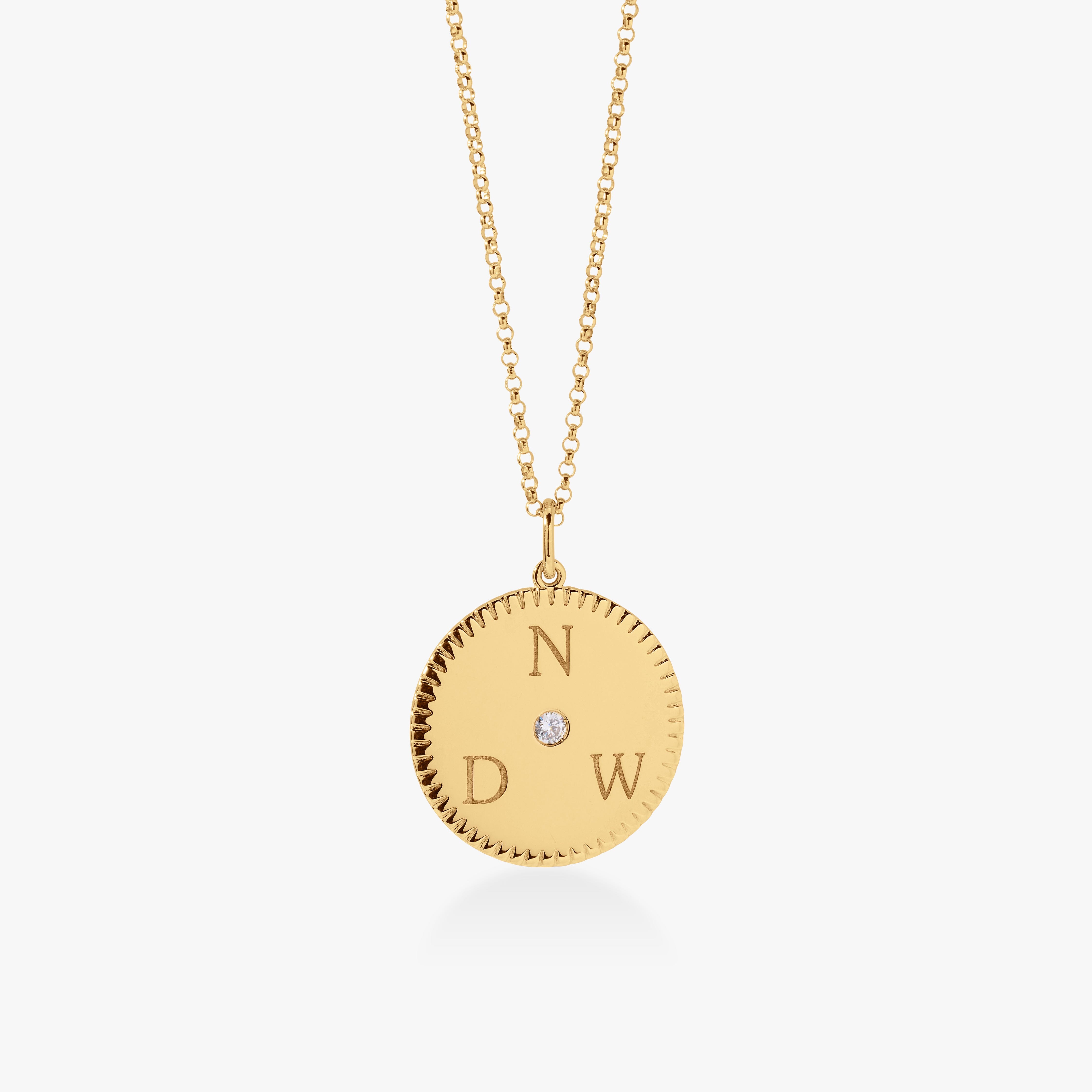 Notched Initial Pendant Necklace