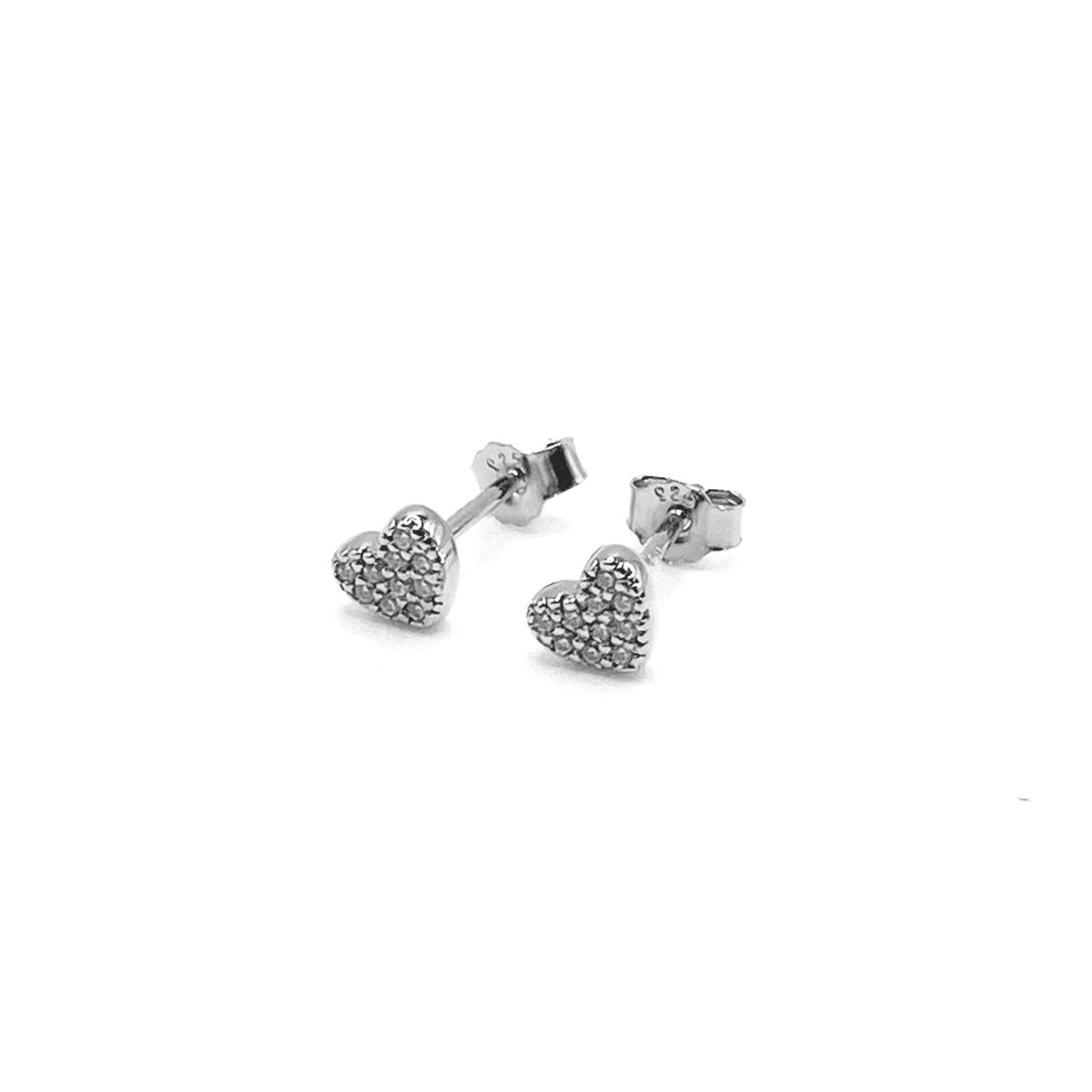 Pavé Heart Stud Earrings