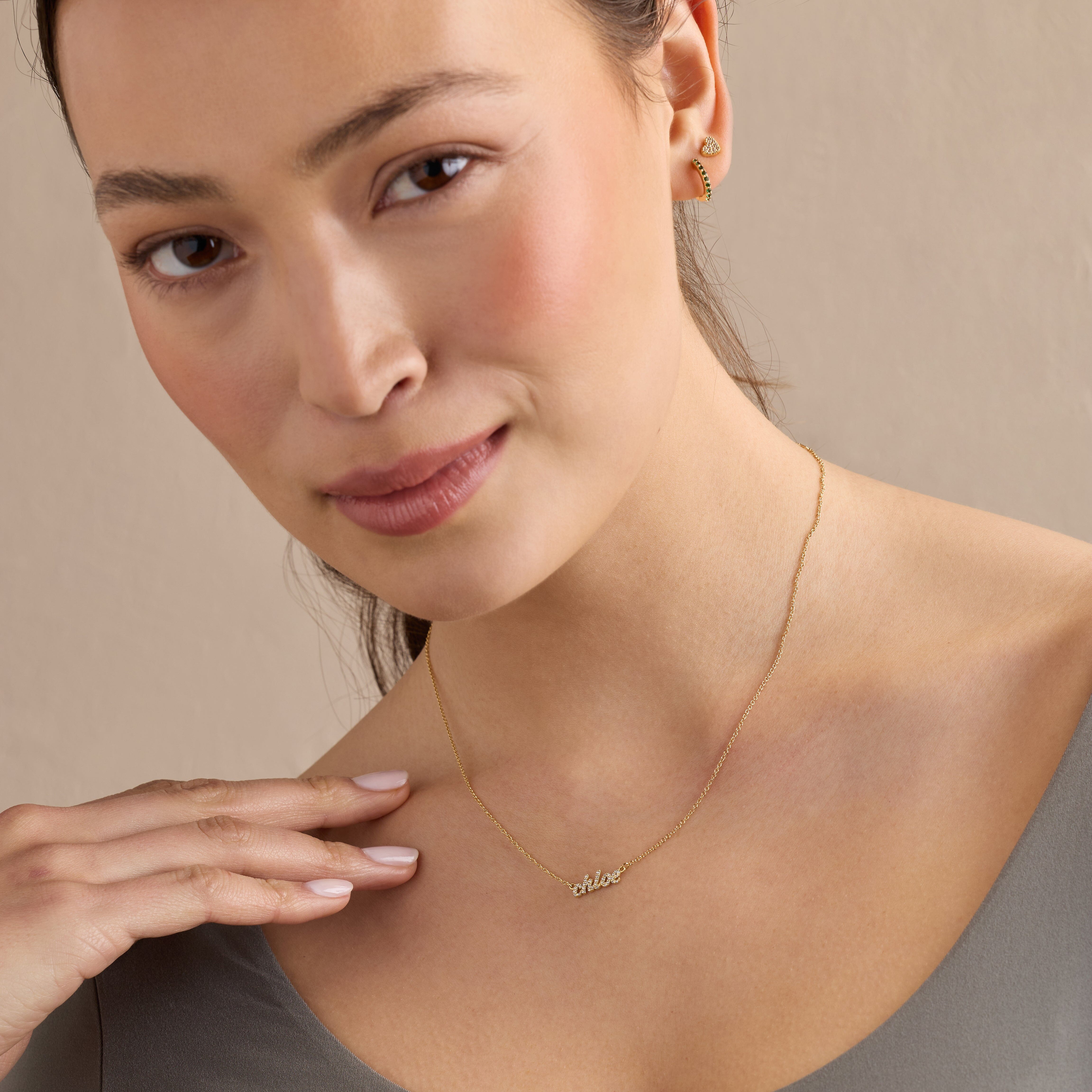 Pavé Custom Nameplate Necklace