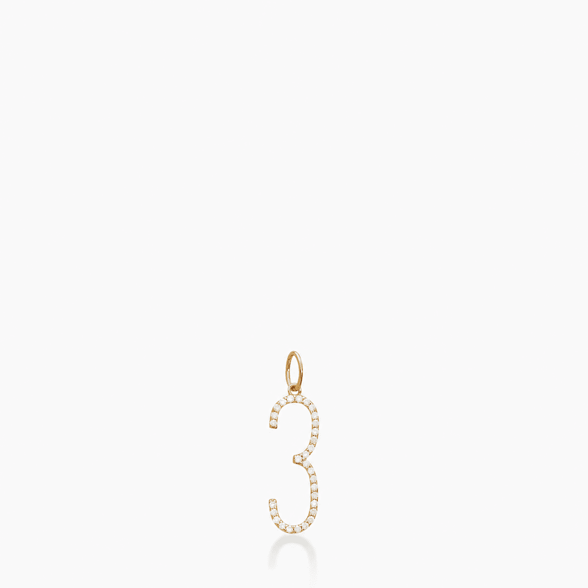 Pavé Elongated Number Charm