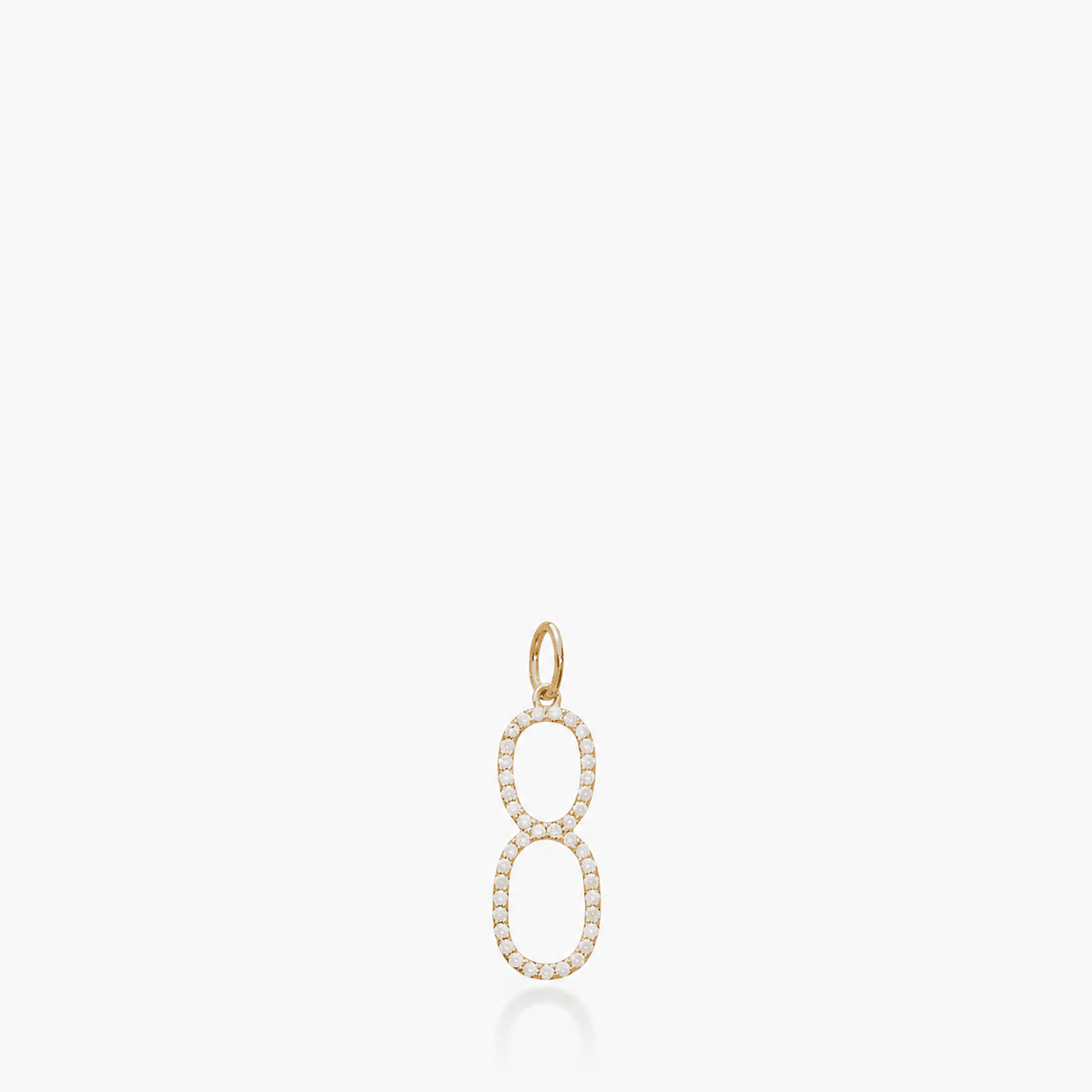 Pavé Elongated Number Charm