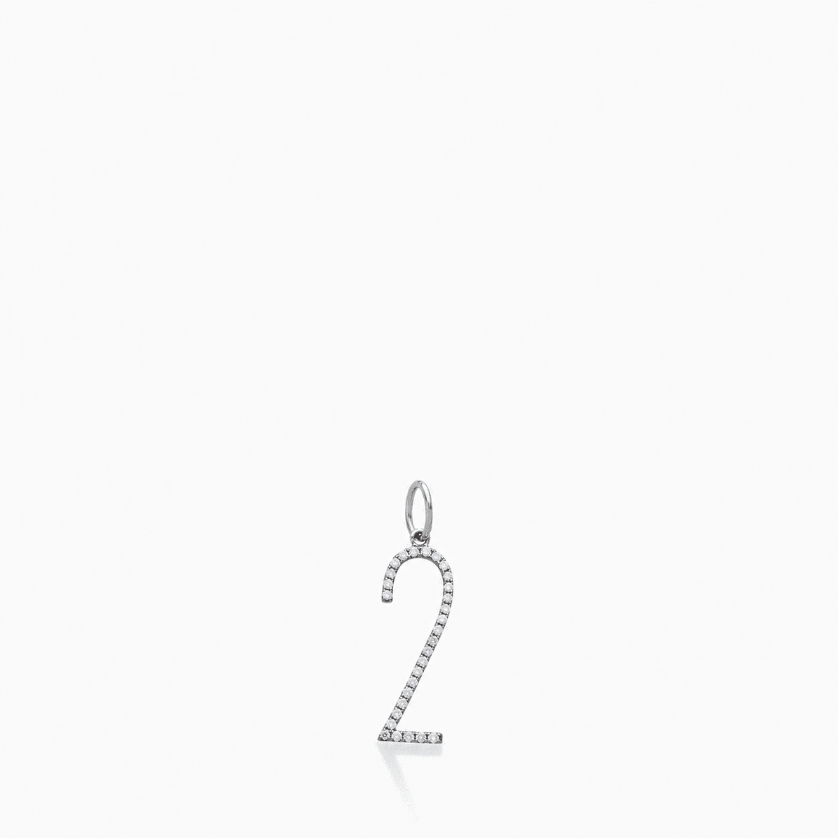 Pavé Elongated Number Charm