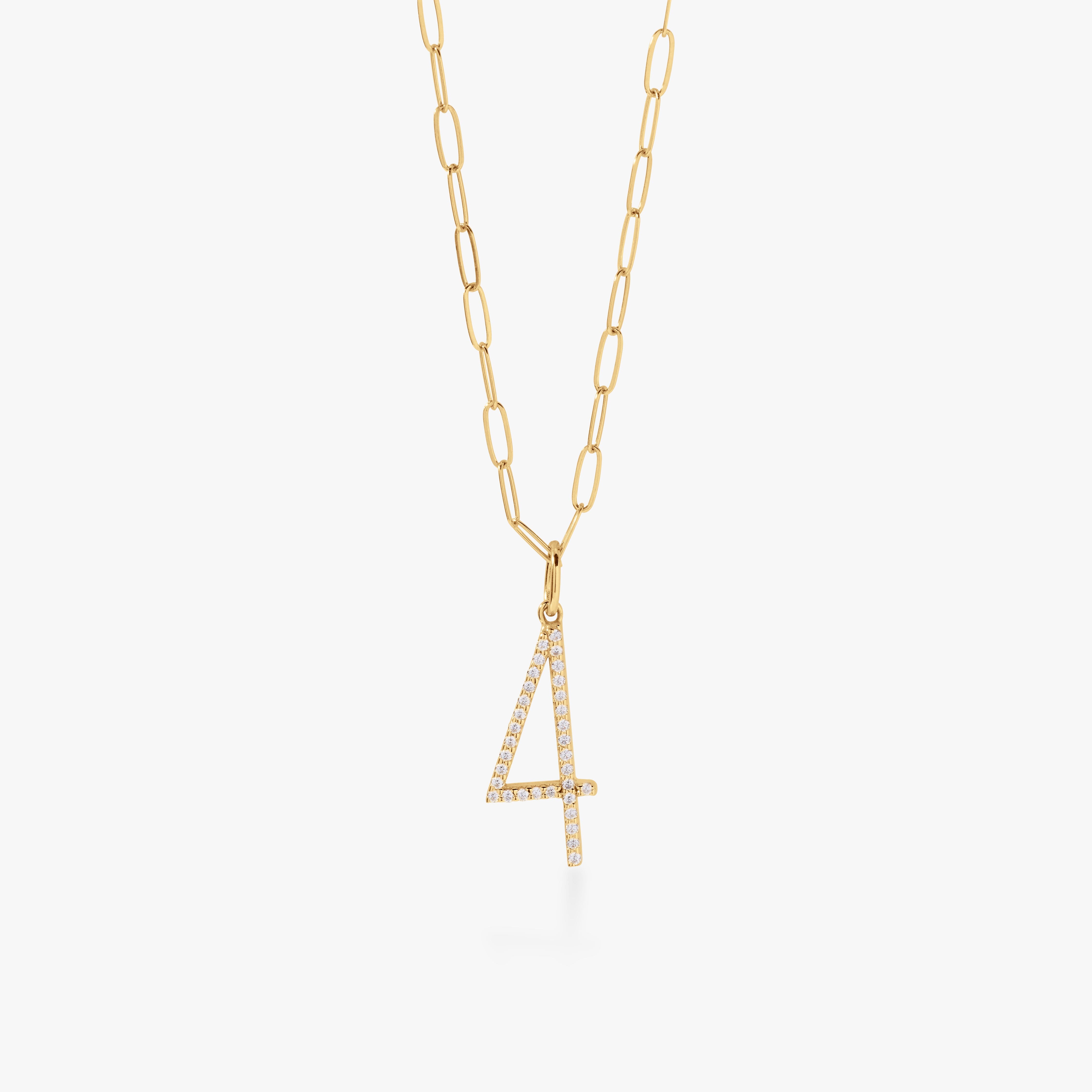 Pavé Elongated Number Necklace