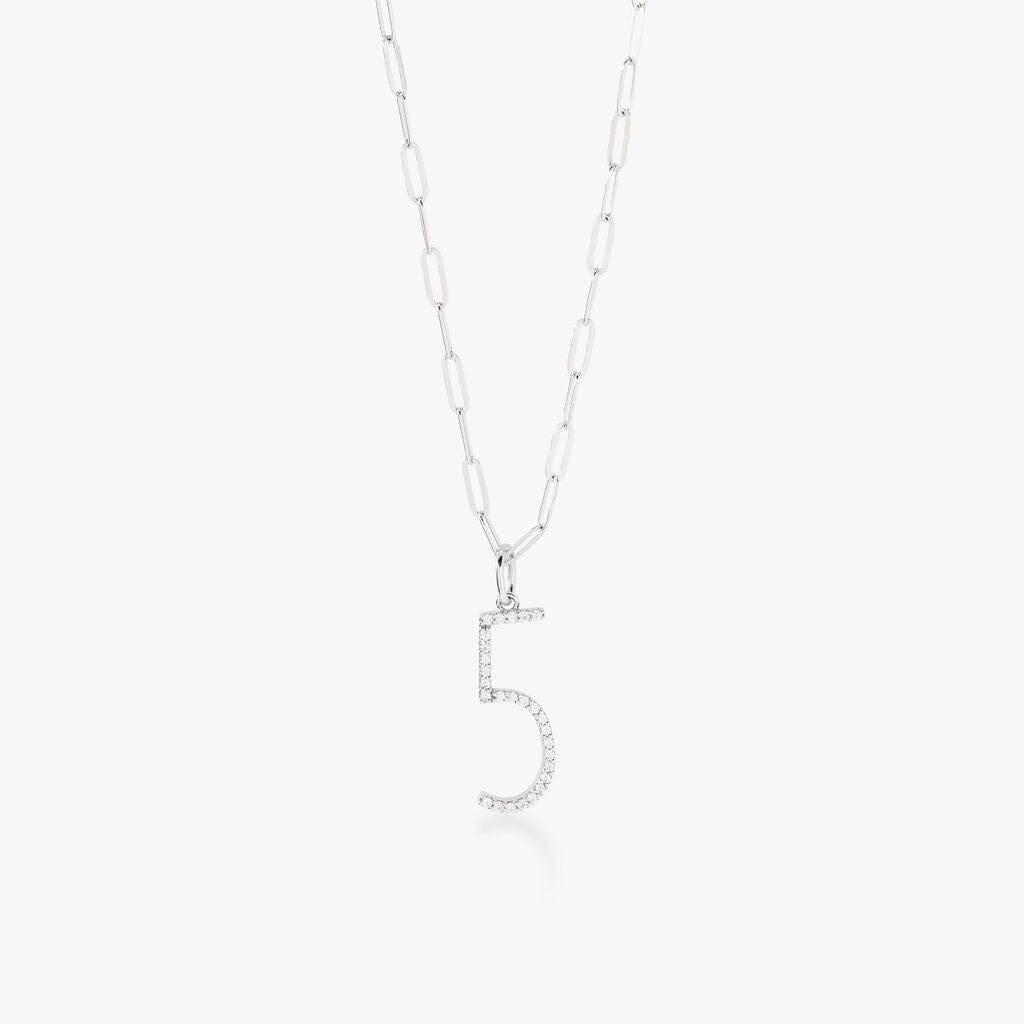 Pavé Elongated Number Necklace