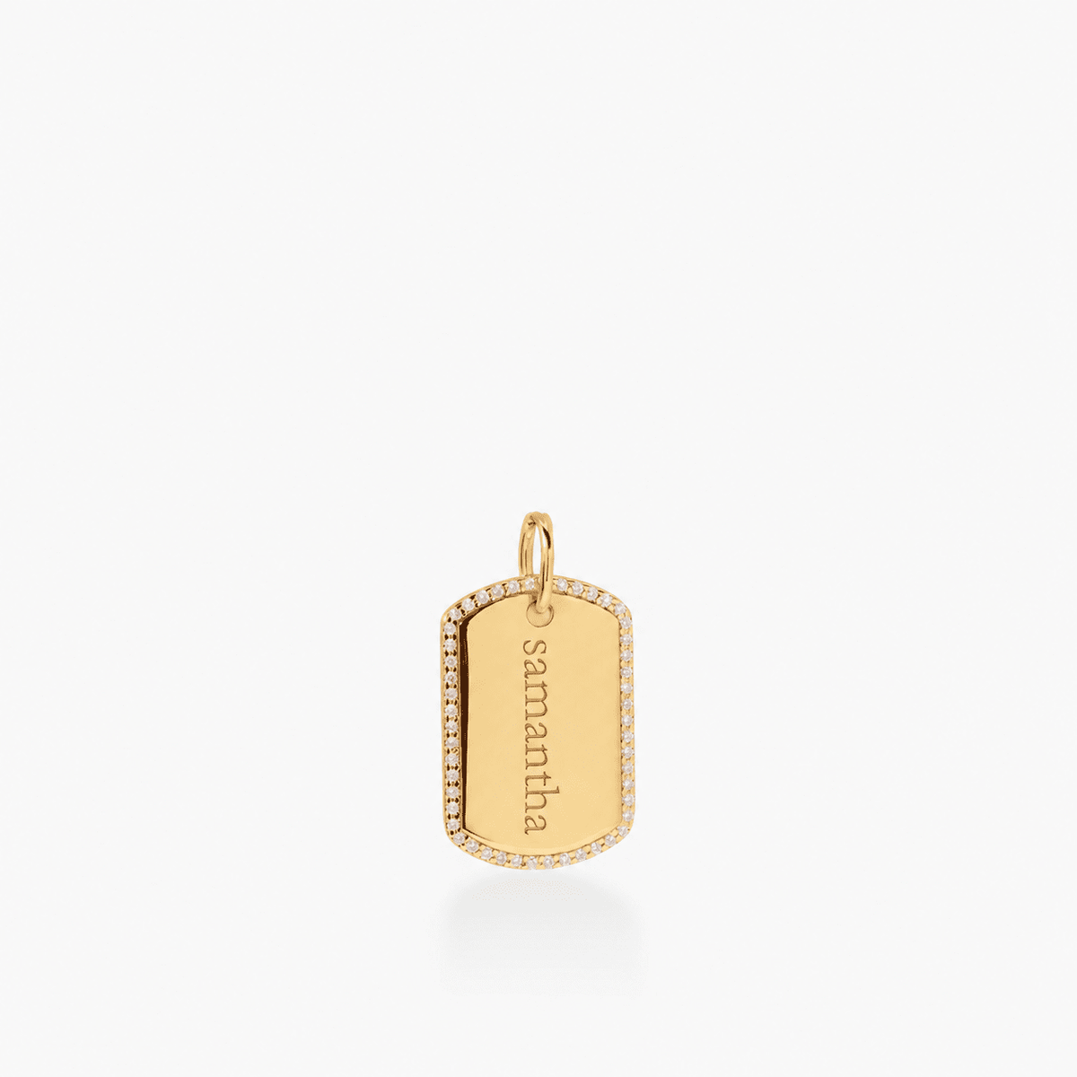 Pavé Large Dog Tag