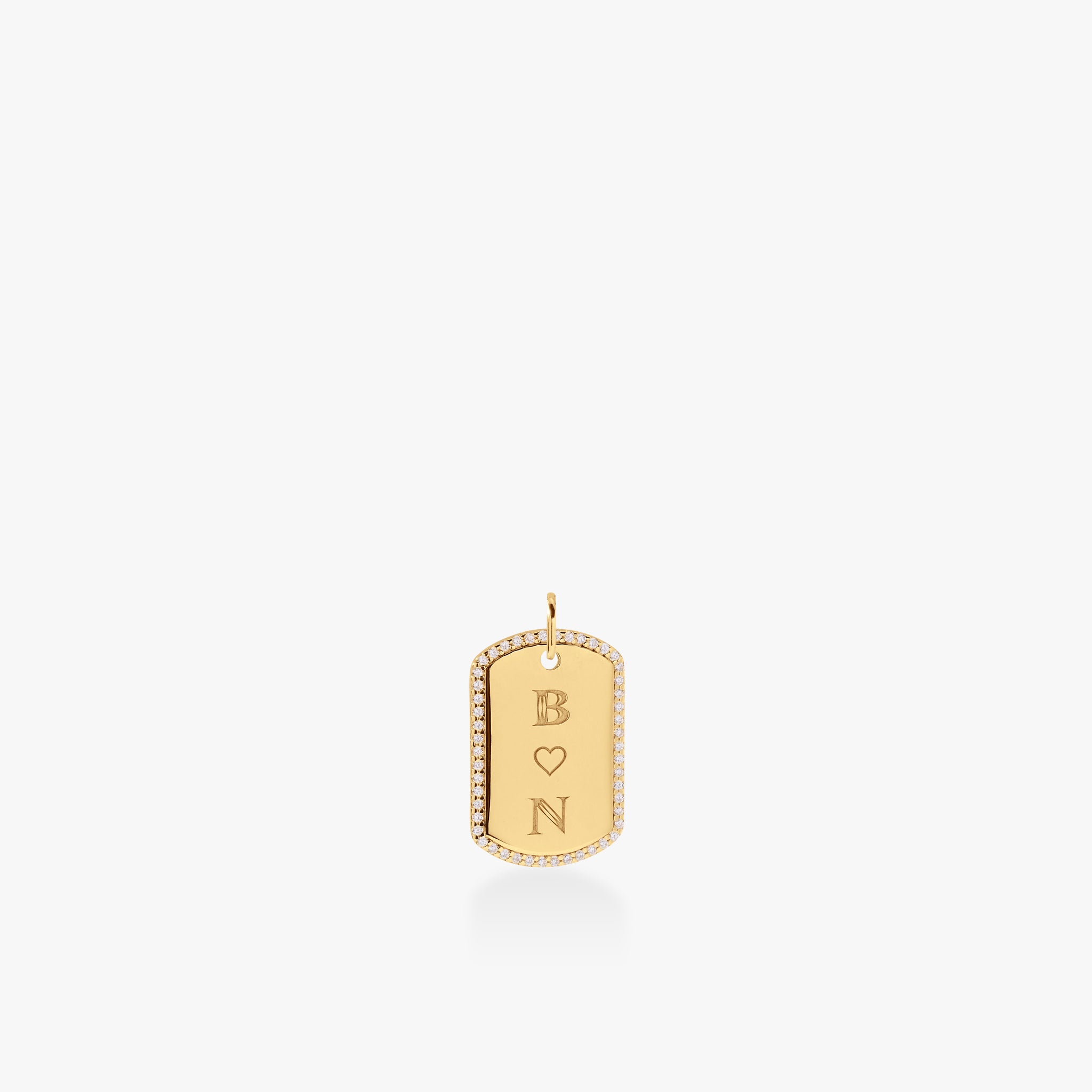 Pavé Monogram Large Dog Tag