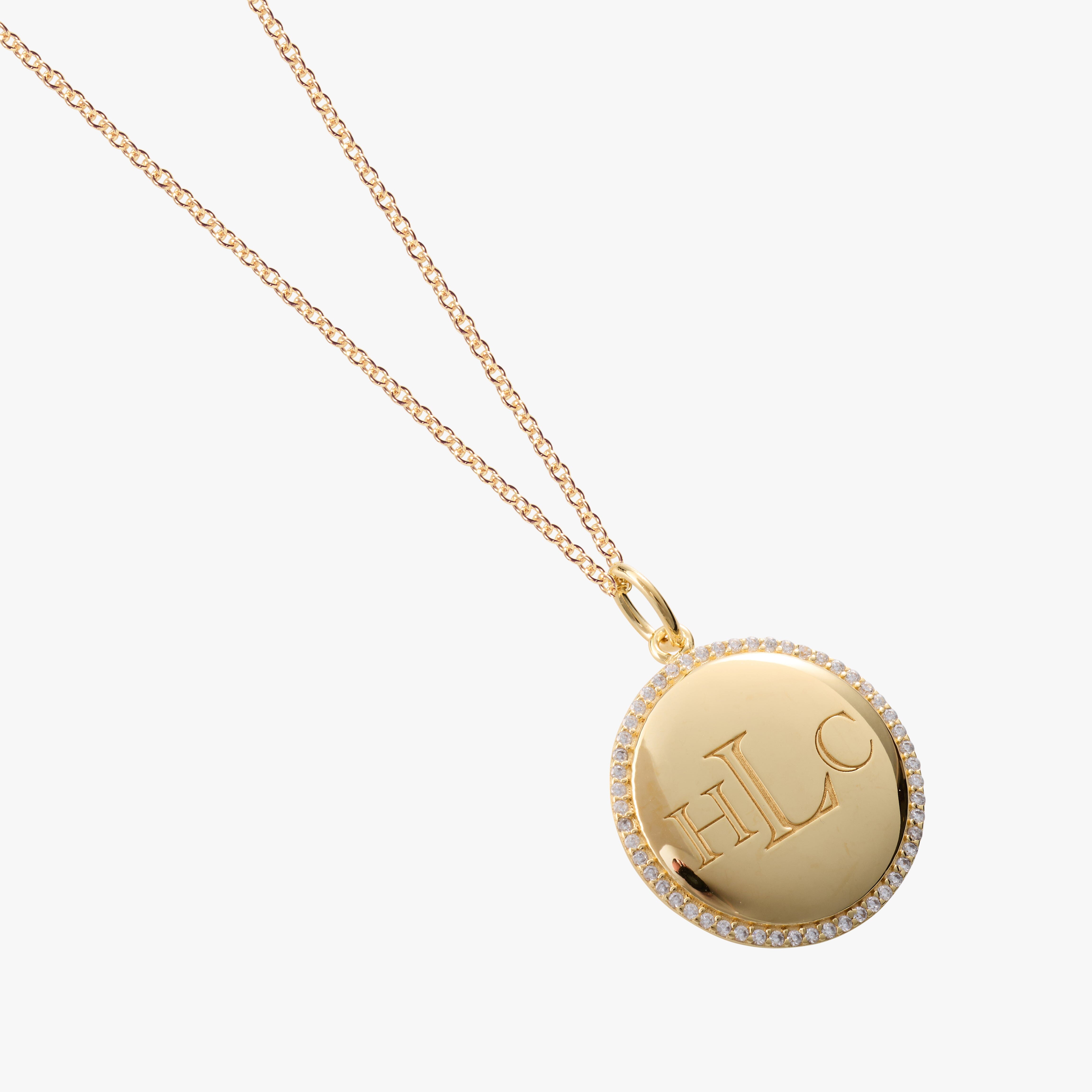 Pave Monogram Pendant Necklace