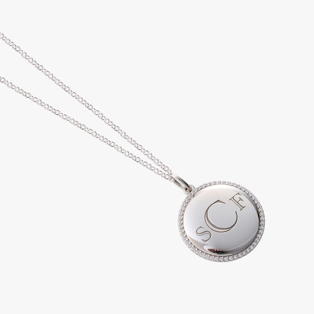 Pave Monogram Pendant Necklace