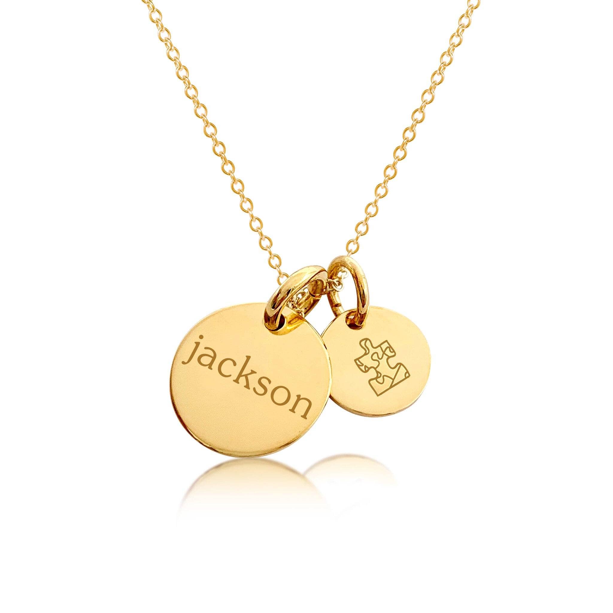 Engravable Autism Puzzle Piece Necklace