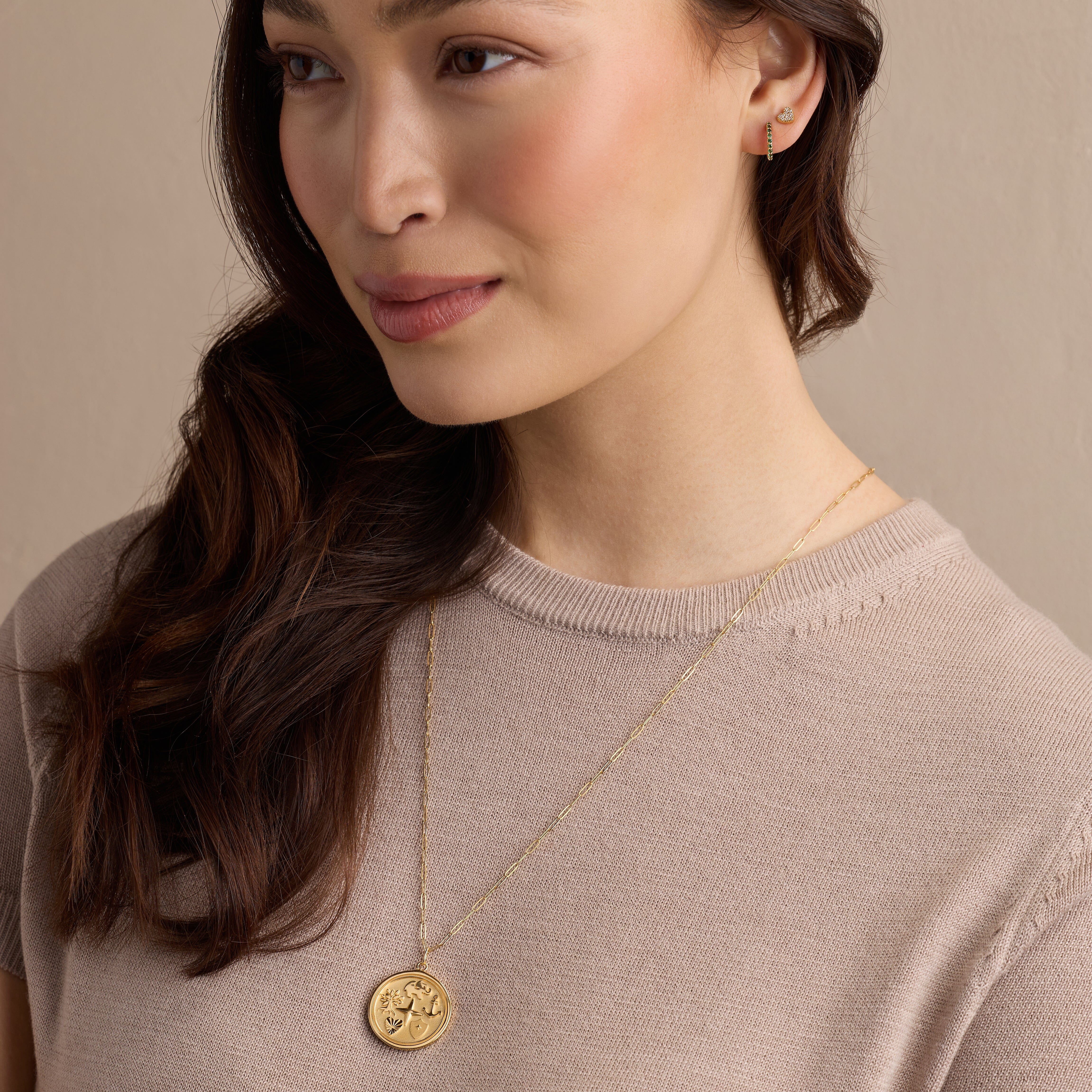 Reflection Coin Pendant Necklace