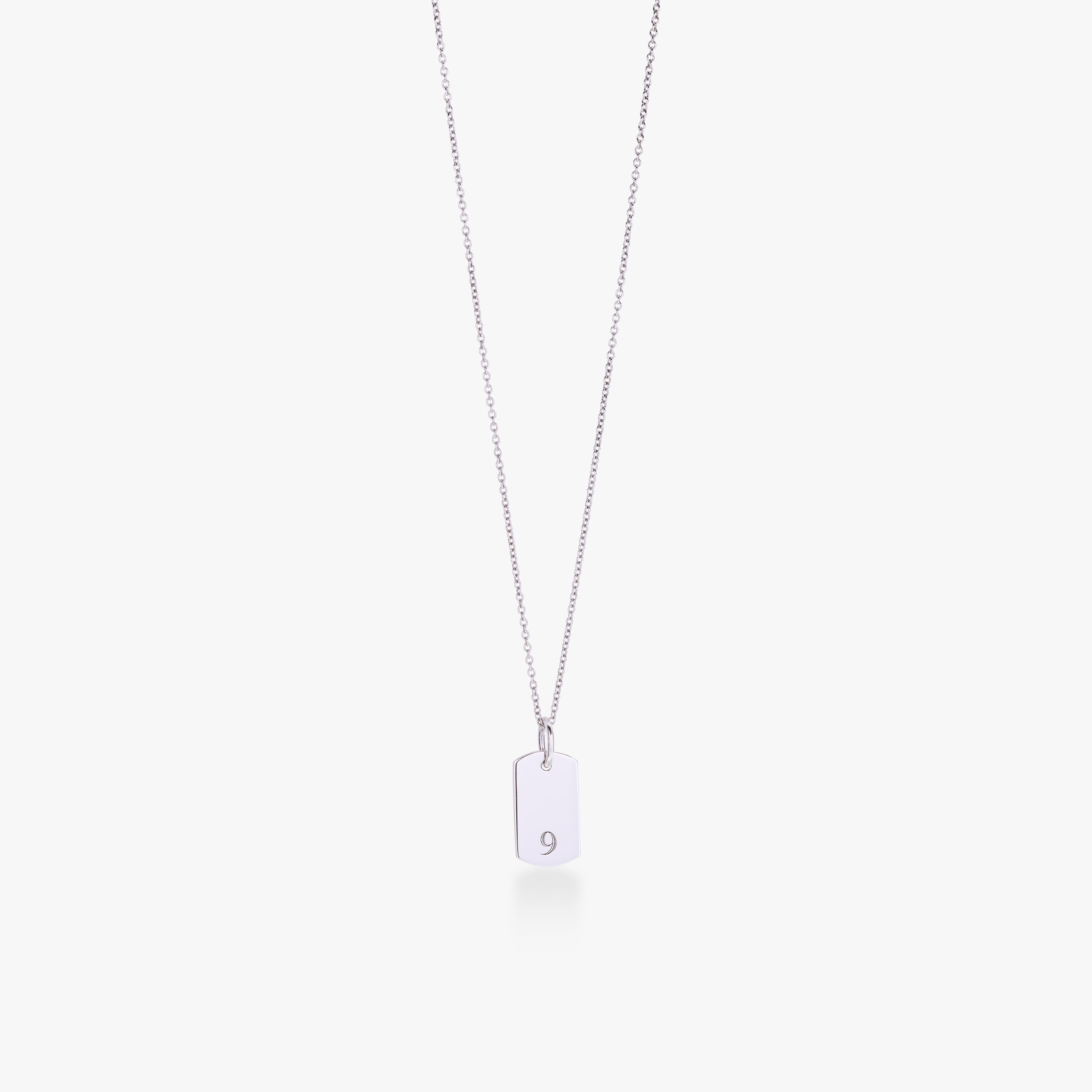 Rounded Mini Dog Tag Number Necklace