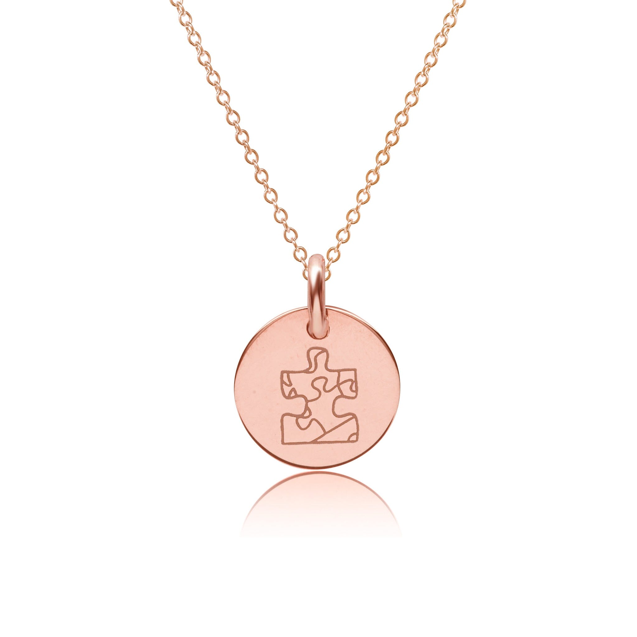 Autism Puzzle Piece Circle Necklace