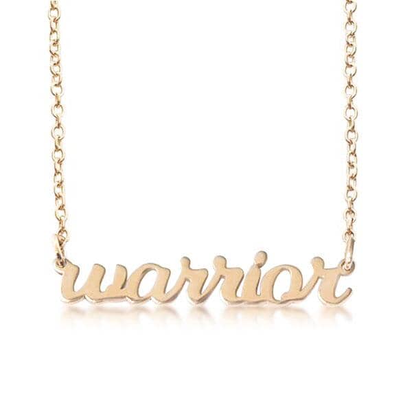 Script Warrior Nameplate Necklace