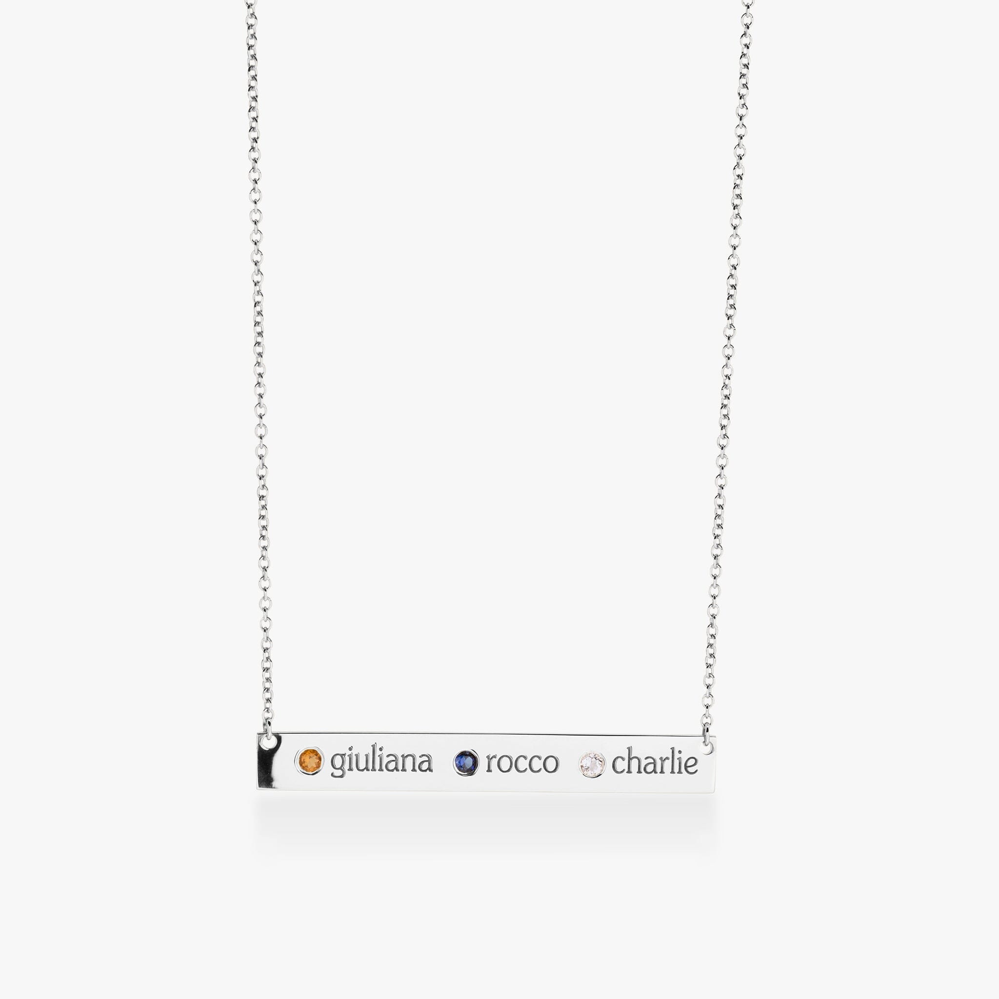 Skinny Bar Birthstone Necklace (1-3 Stones)