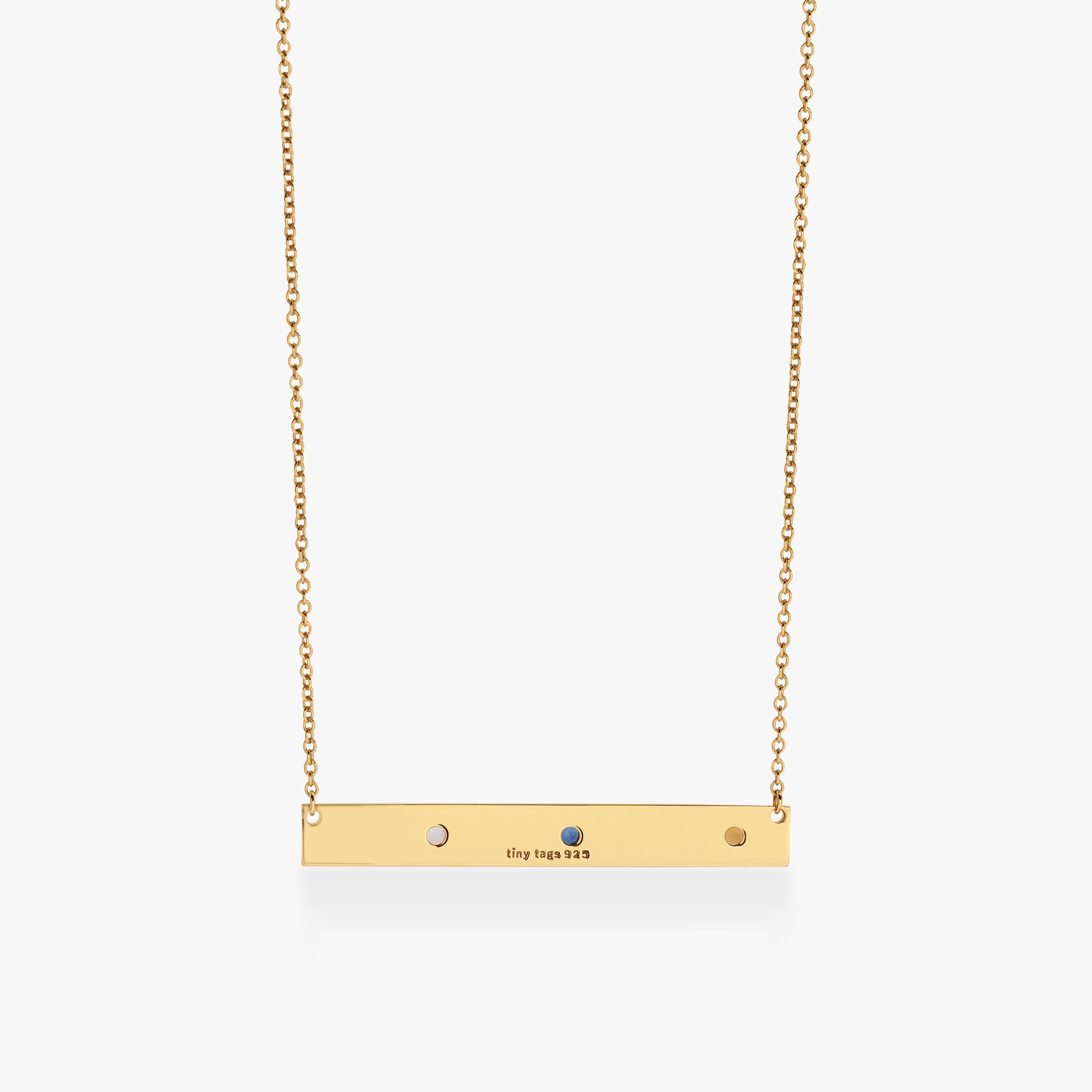 Skinny Bar Birthstone Necklace (1-3 Stones)