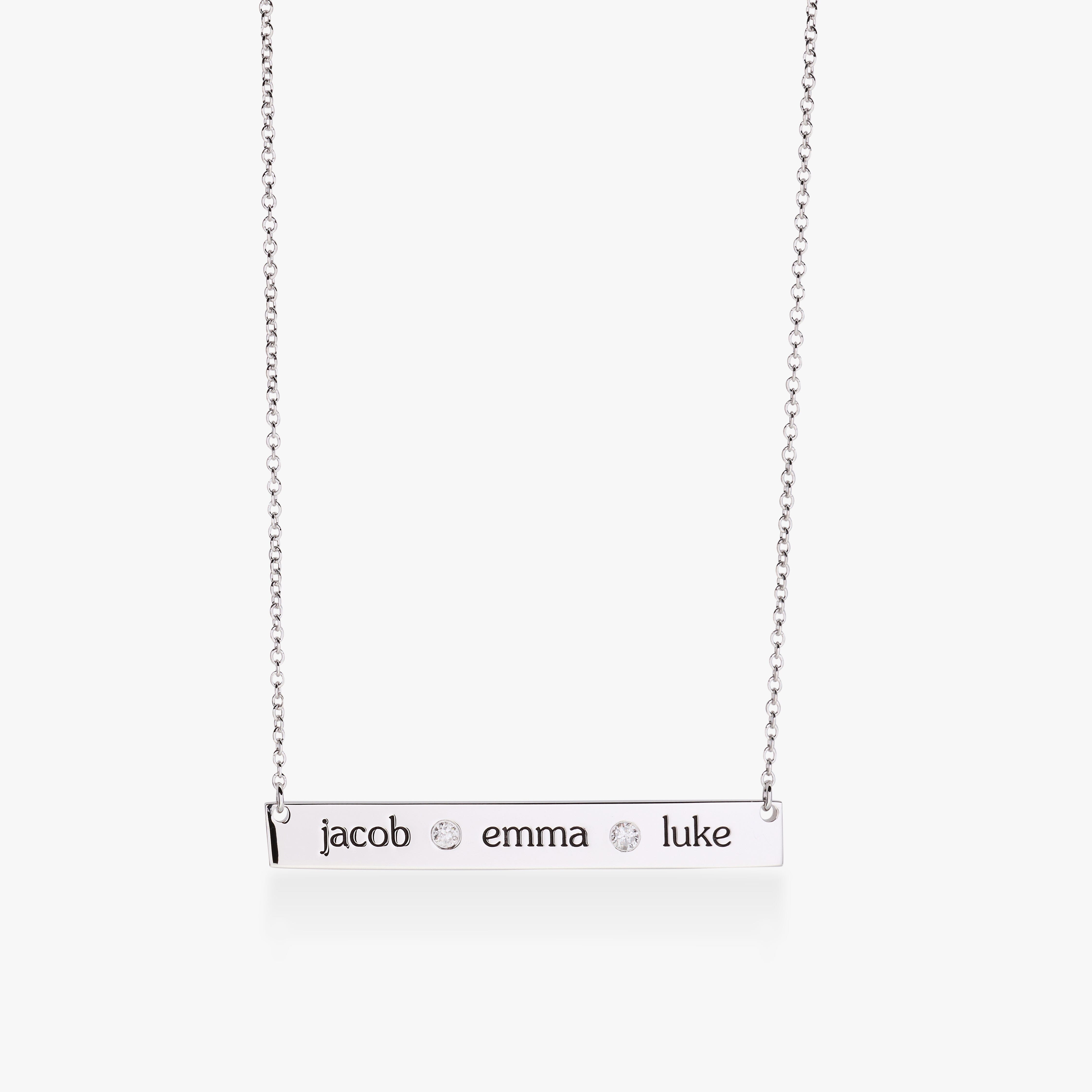 Skinny Bar Birthstone Necklace (1-3 Stones)