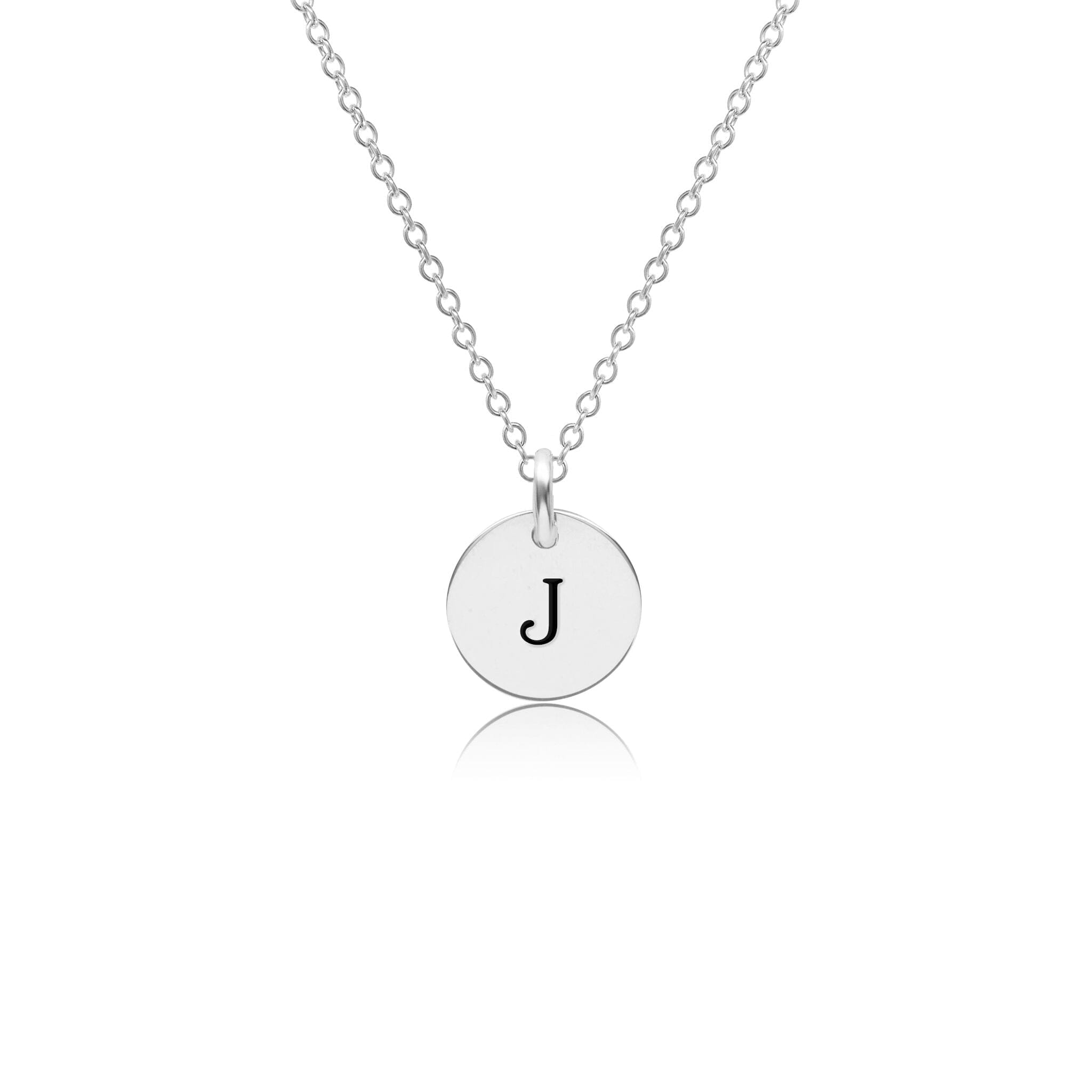 Mini Initial Circle Tag Necklace - Uppercase