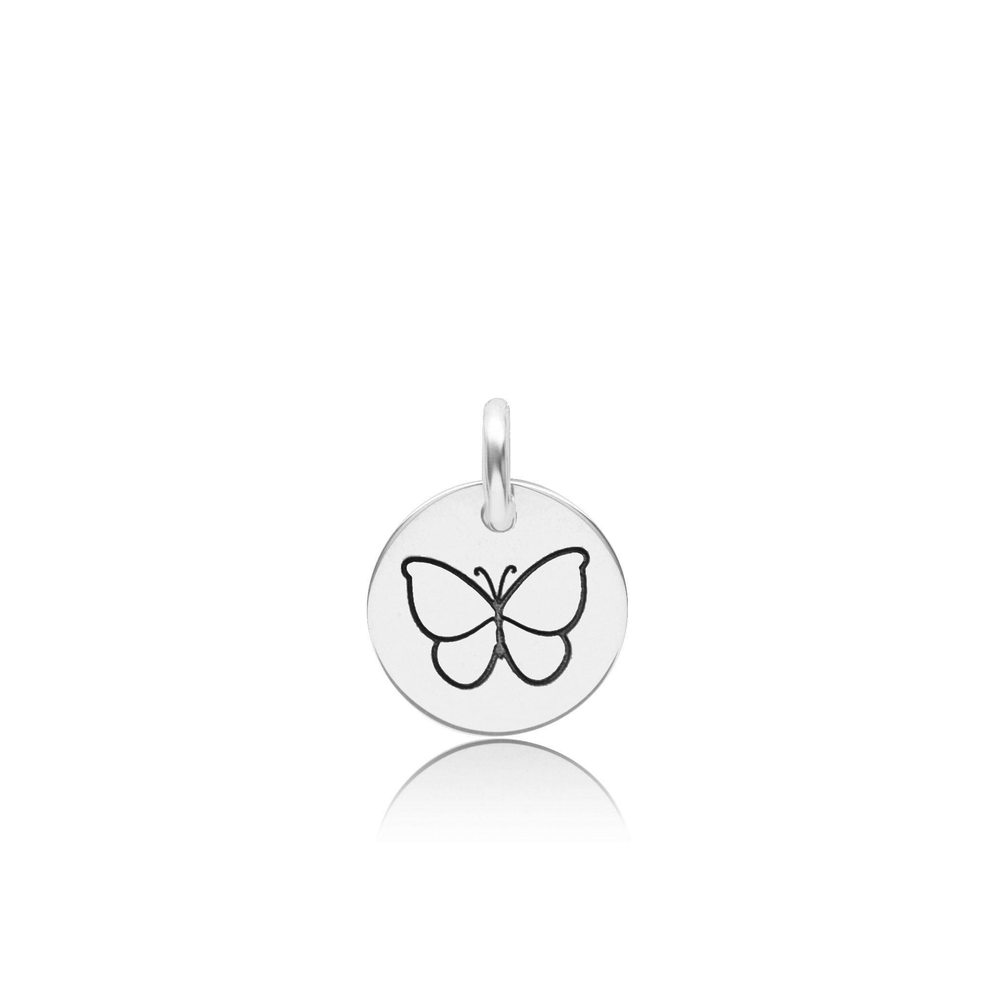 Engravable Butterfly Circle Tag