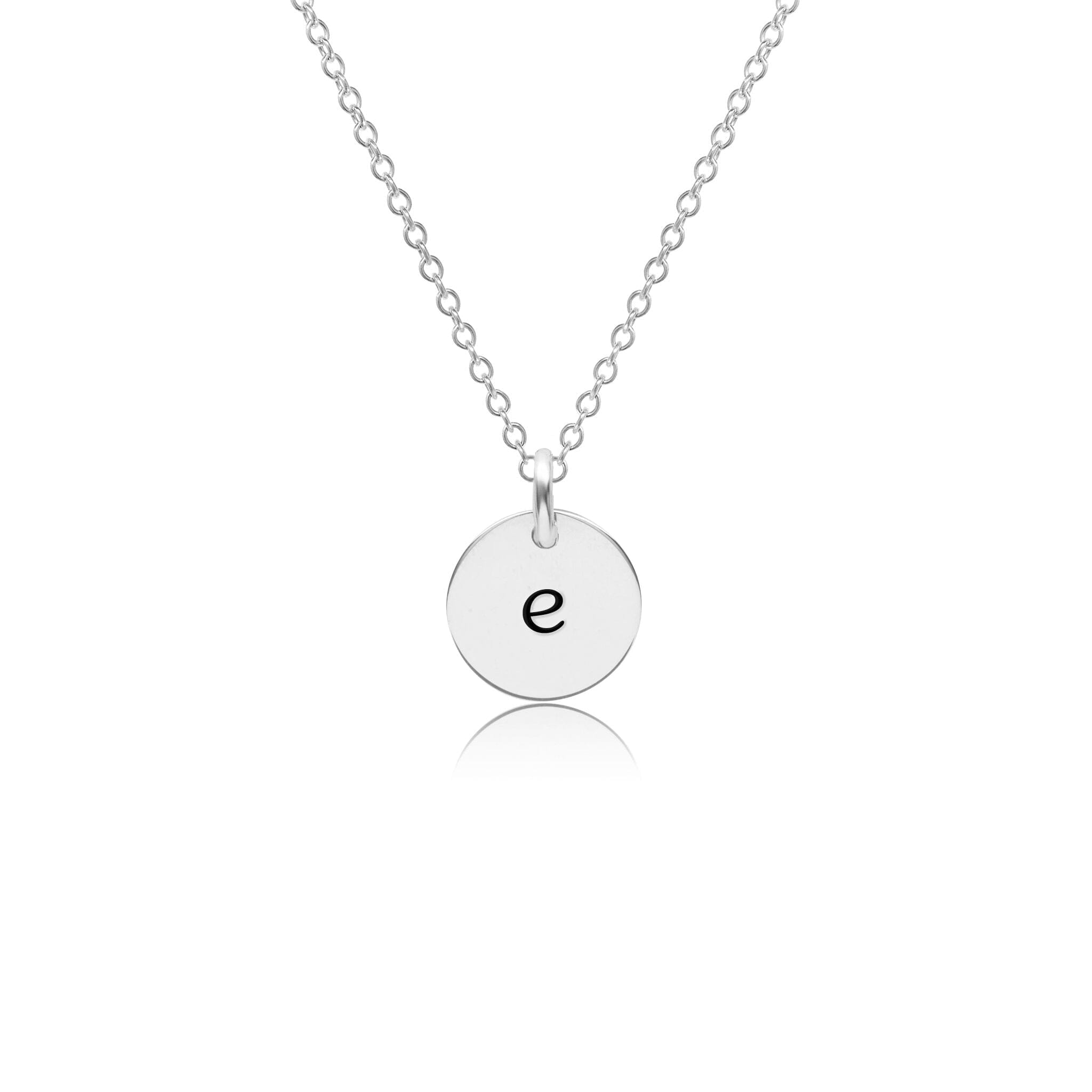 Mini Initial Circle Tag Necklace - Lowercase