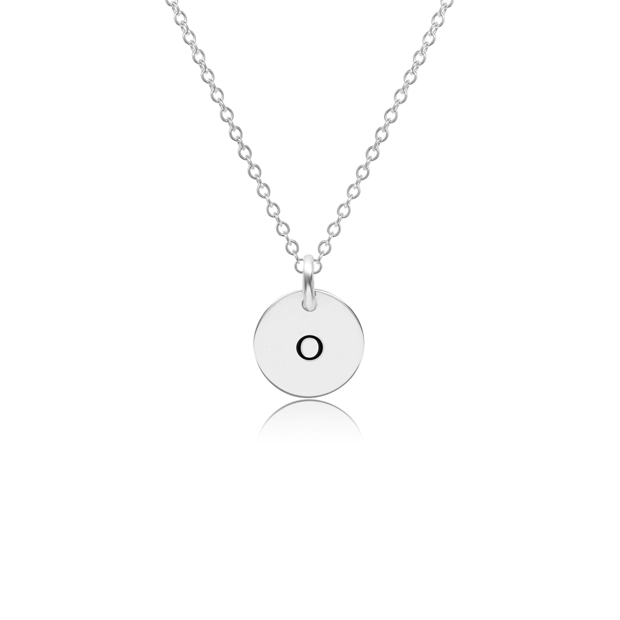 Mini Initial Circle Tag Necklace - Lowercase