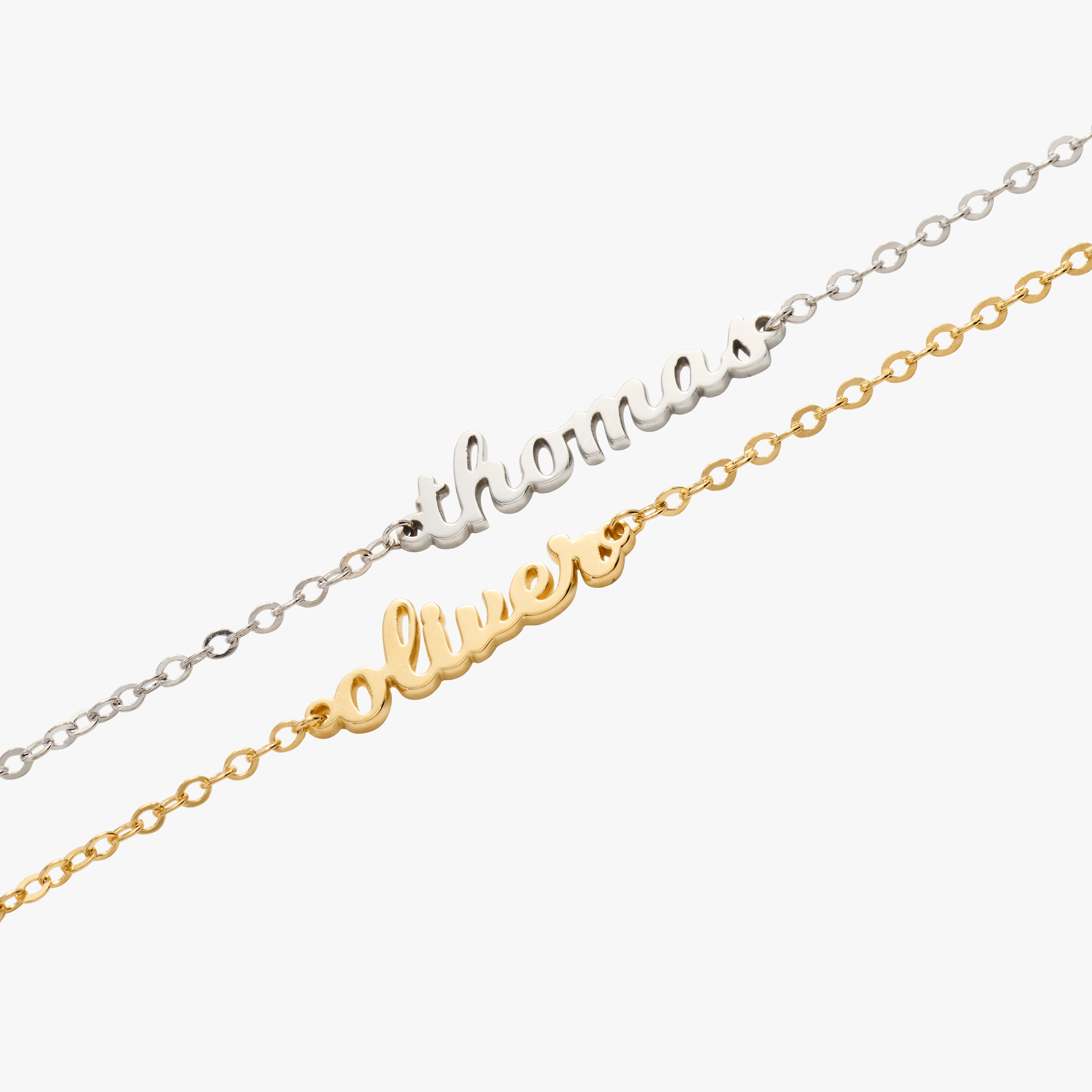 Script Nameplate Chain Bracelet