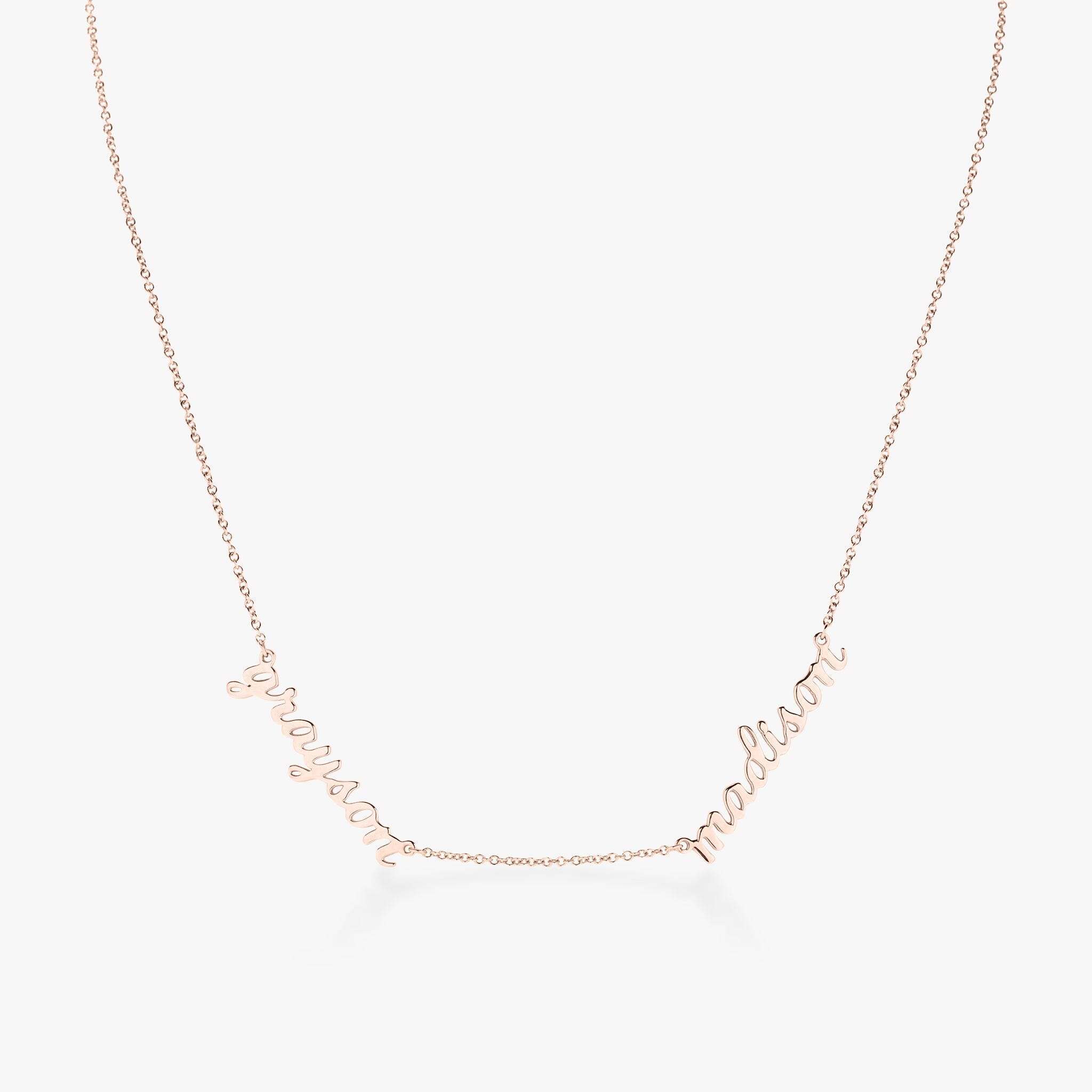 Script Nameplate Necklace - 2 Names