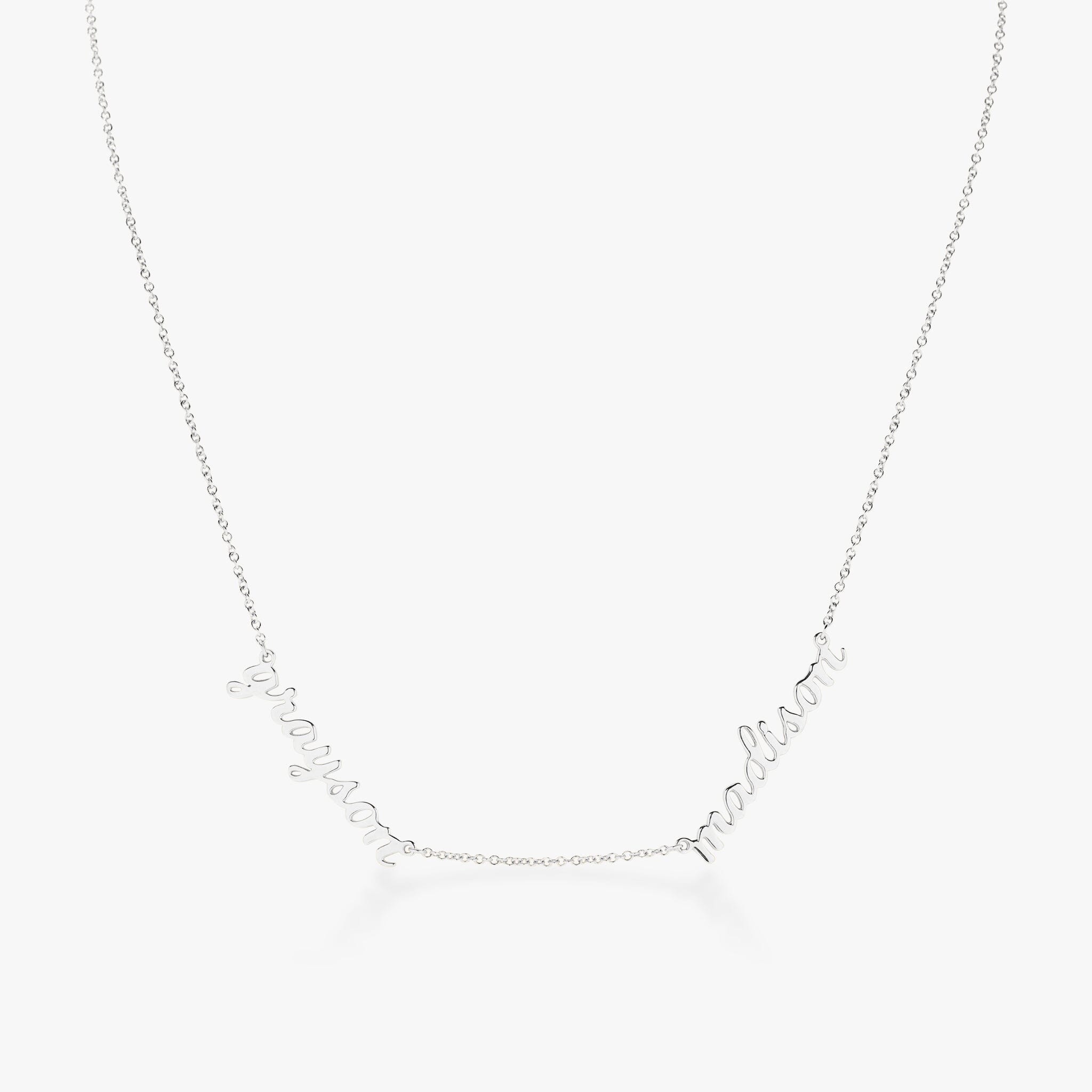 Script Nameplate Necklace - 2 Names