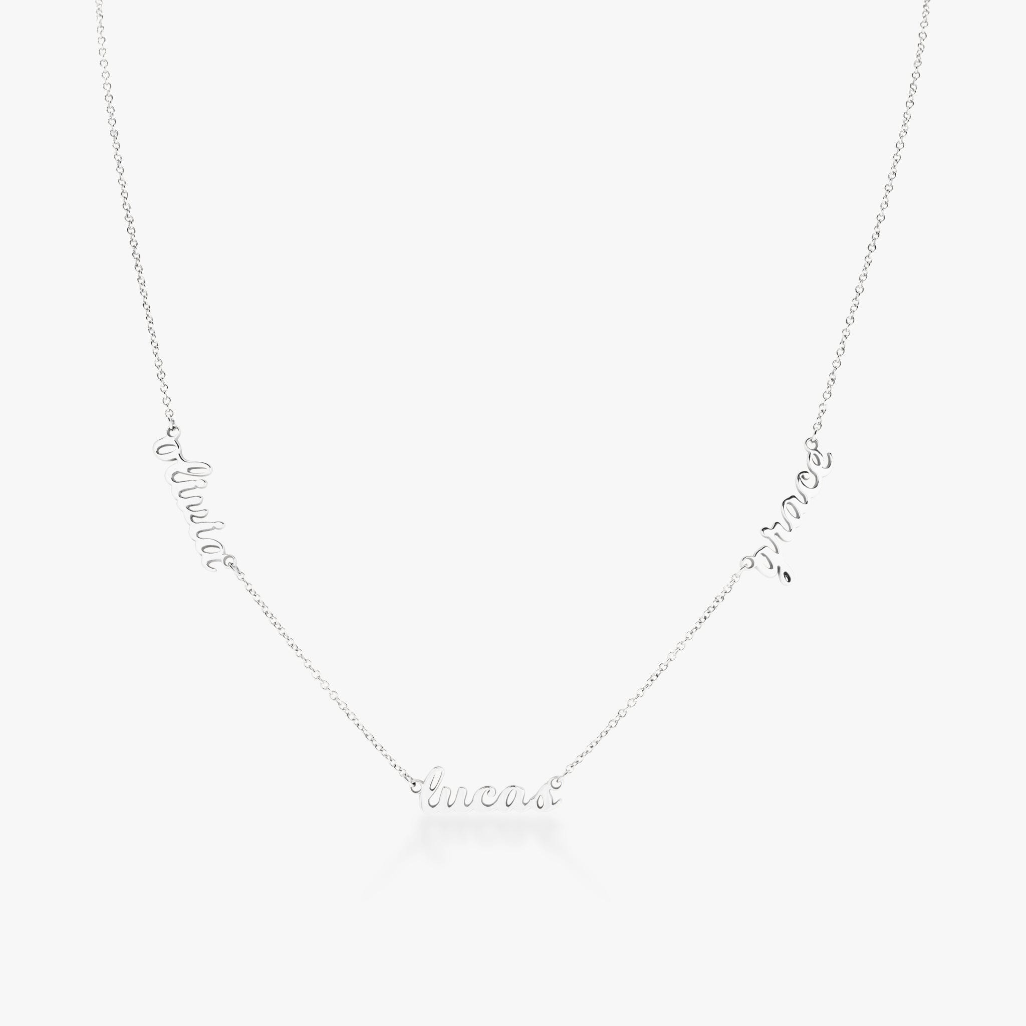Script Nameplate Necklace - 3 Names