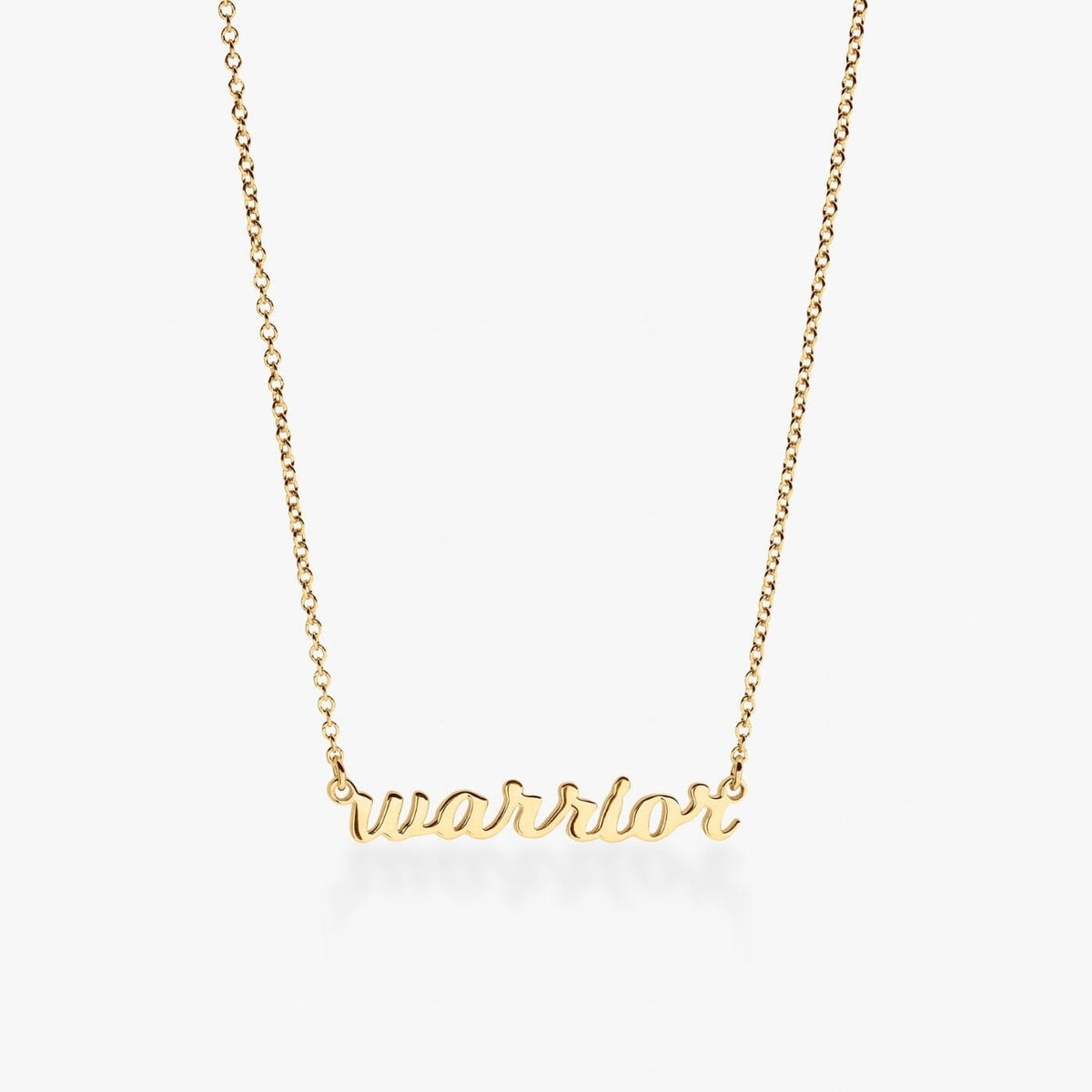 Script Warrior Nameplate Necklace